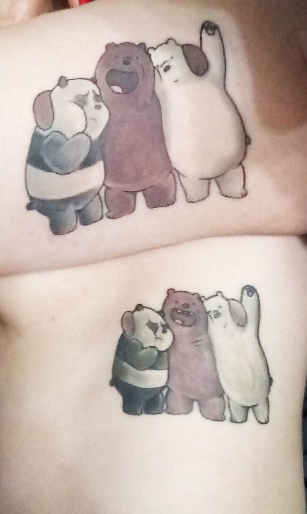 Me And My Wife Did Matching Tattoos Of We Bare Bears : R/Webarebears 1696_x_1012_jpg