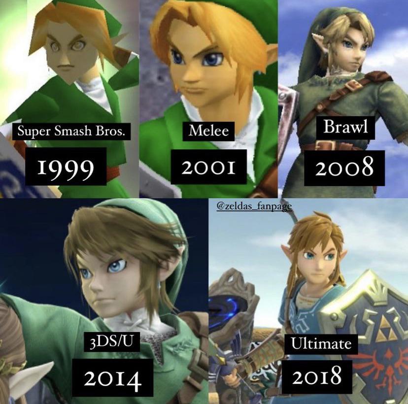 [All] Time line of link through the smash games I found r/zelda