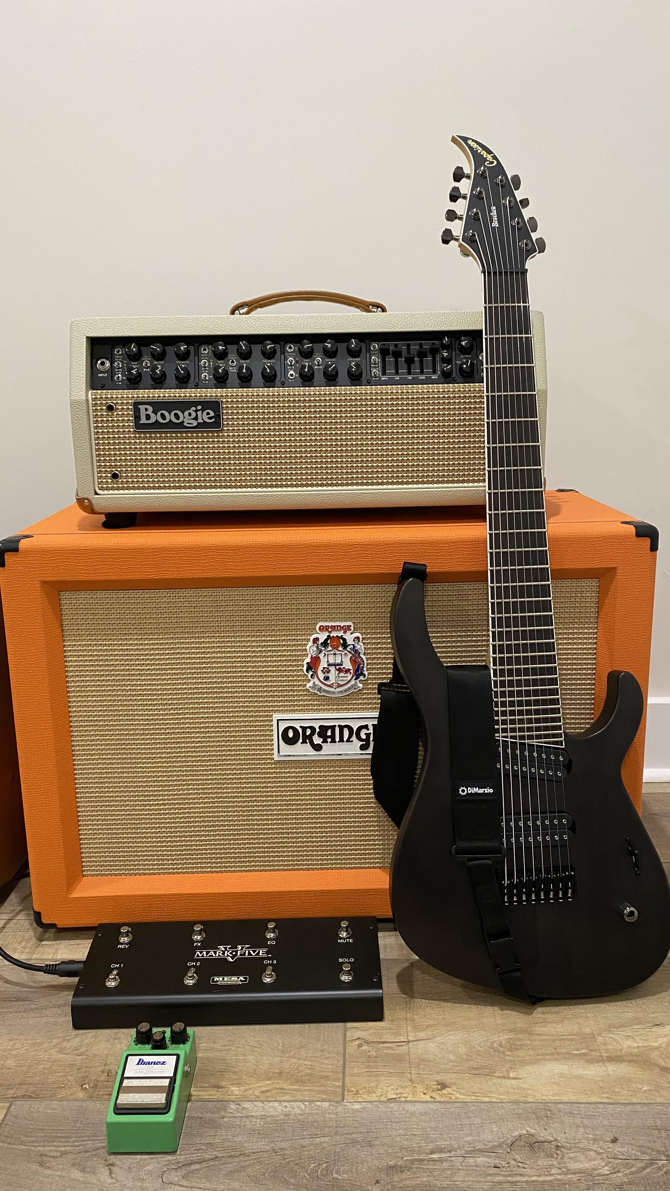 Best rig I’ve ever owned. Mark V + Orange cab loaded with a Mesa Black