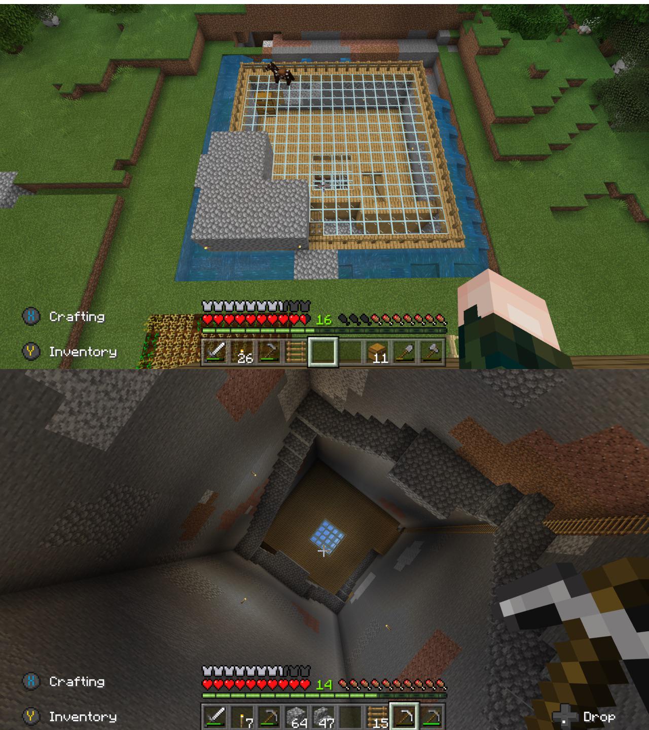 My underground base from above and from bedrock r/Minecraft