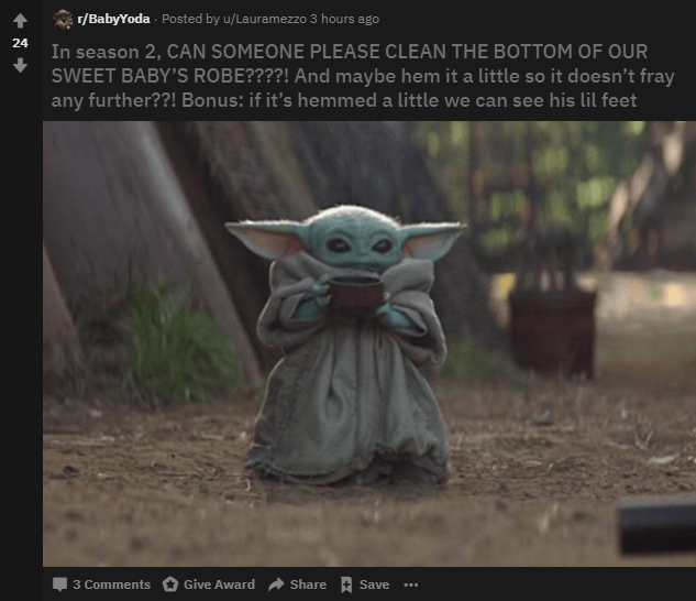 Confirmed, baby Yoda fans have a foot fetish r/babyyodahate