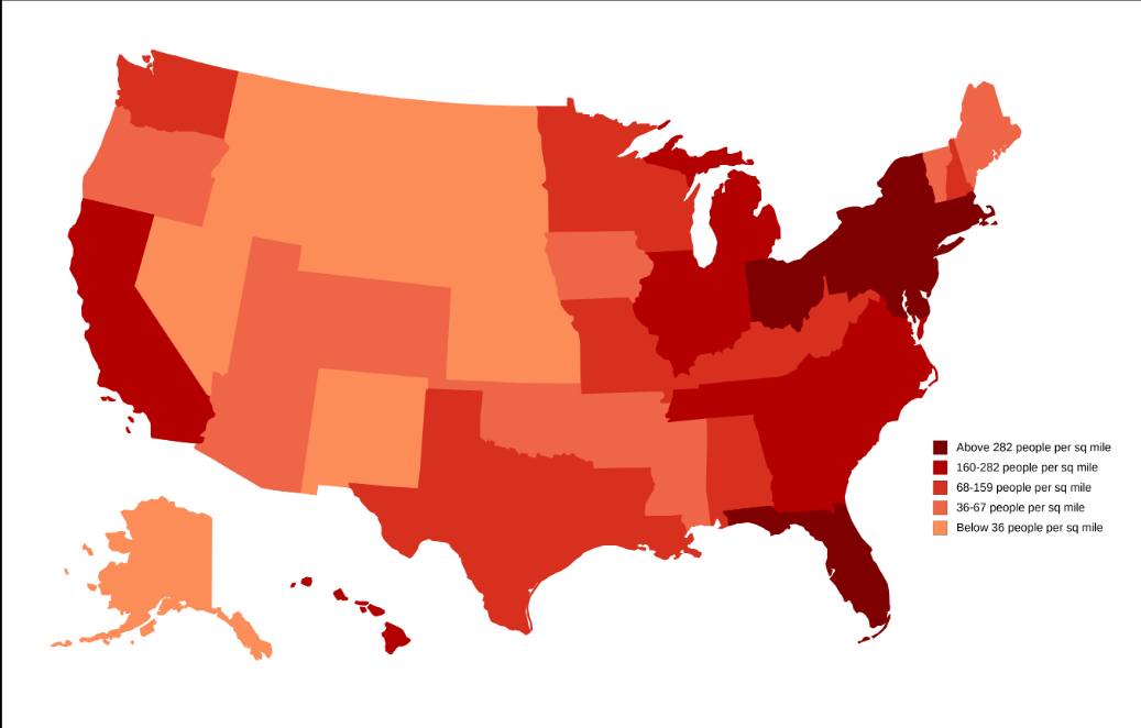State Population Density Map Black Sea Map