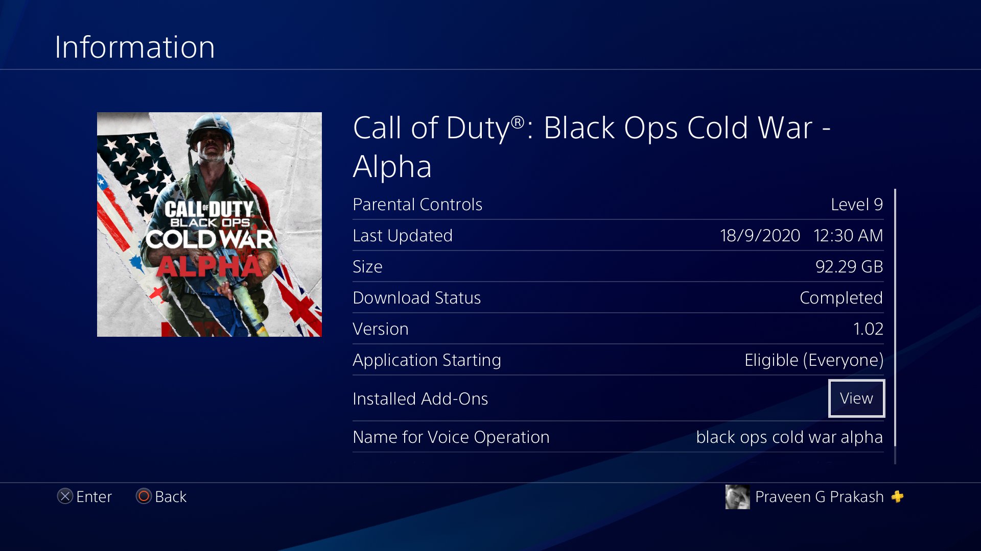 [Image] Black Ops Cold War Alpha preload available on PS4 now 27.29GB