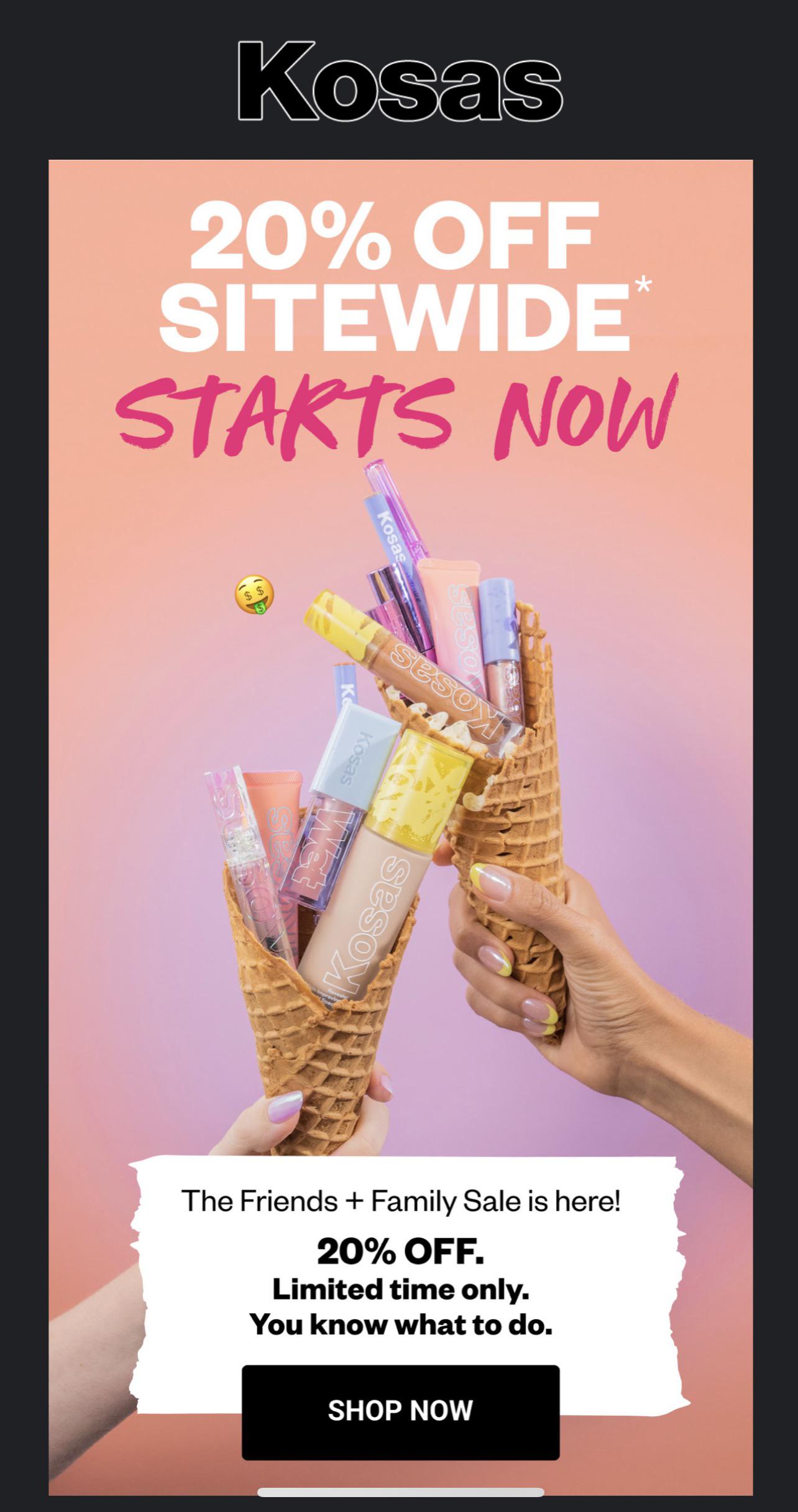 20 off Kosasno code needed r/MUAontheCheap