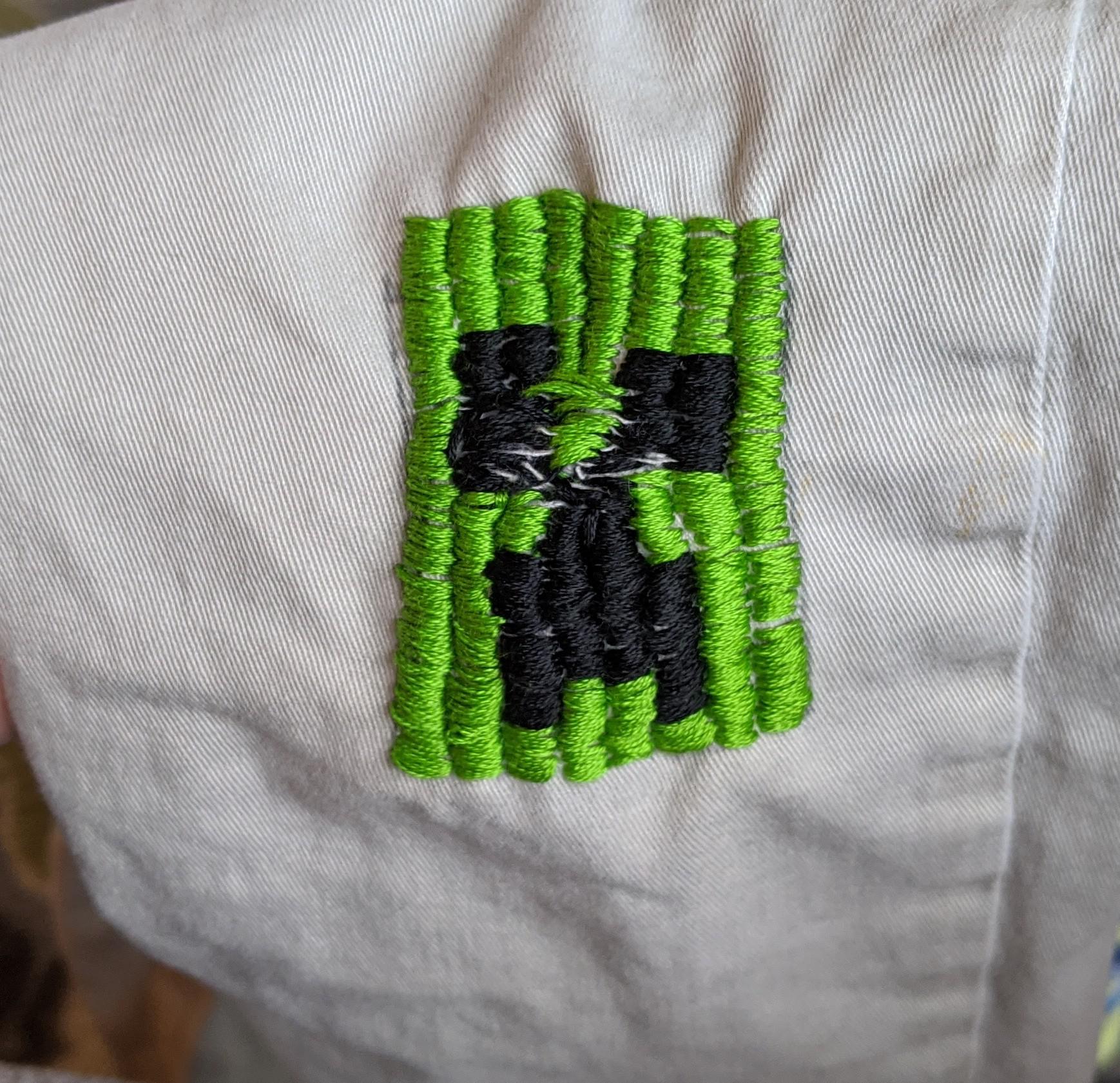 A little Minecraft patch, admittedly a little rough r/Embroidery