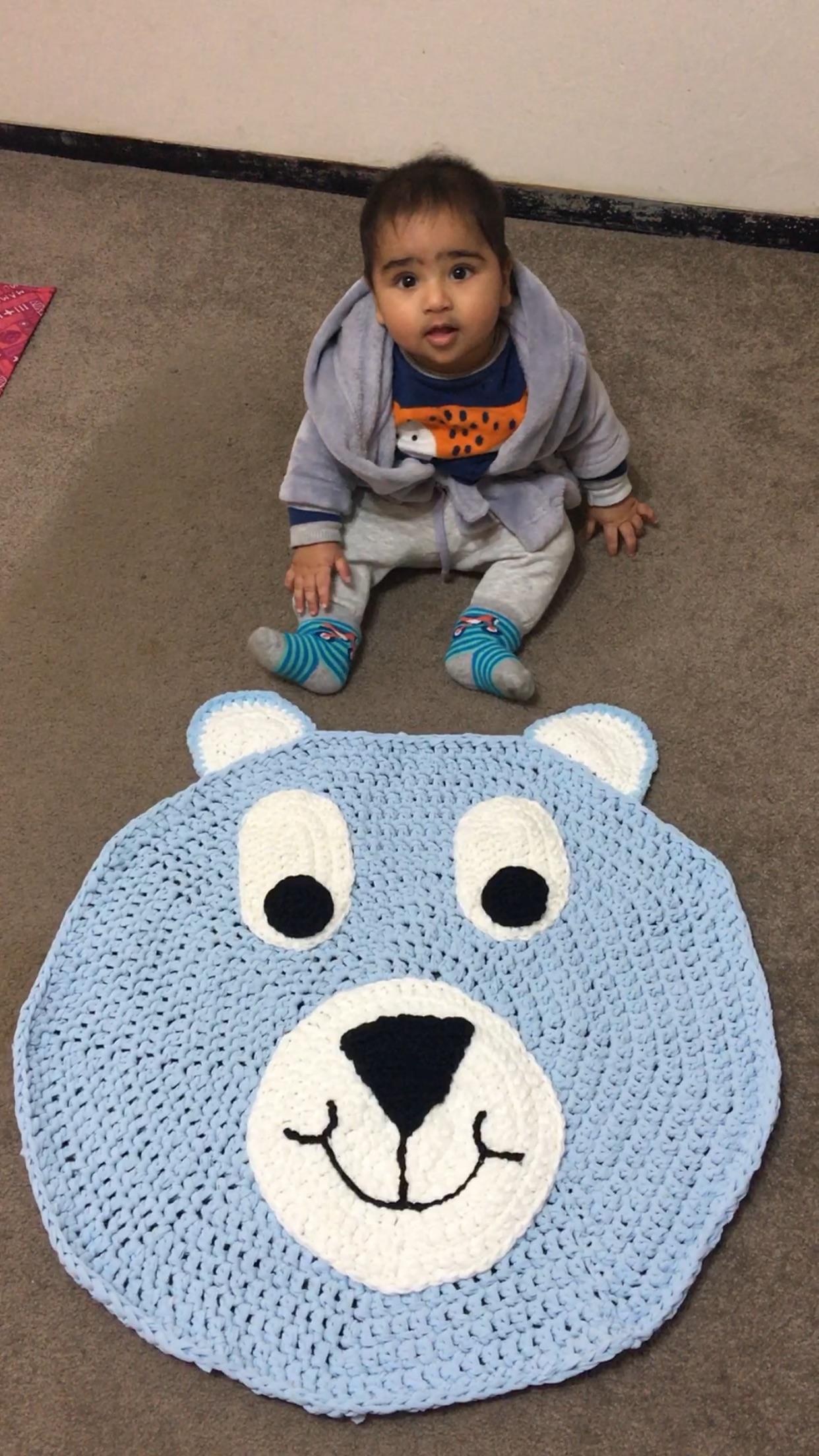 My little baby was very excited with this baby rug I made it to him