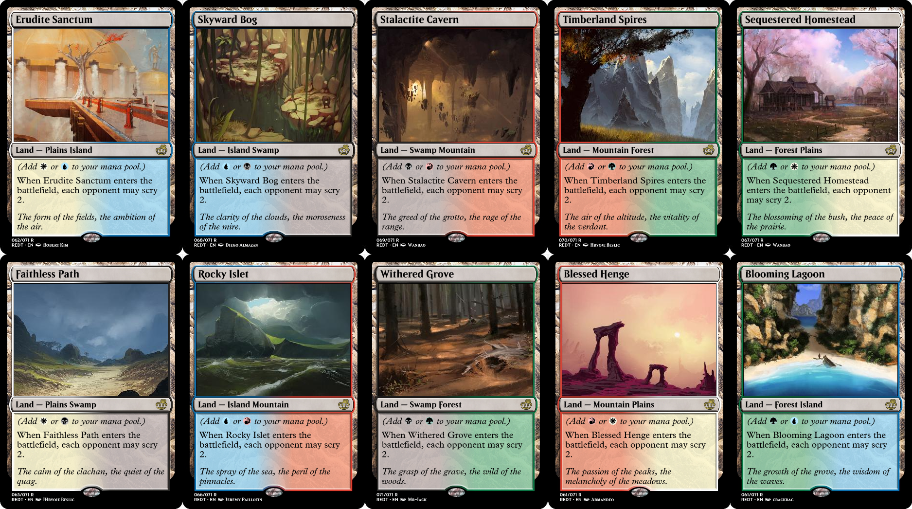 Ten New Dual Lands r/custommagic