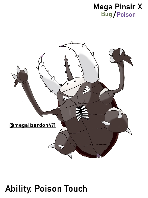 [OC]Mega Pinsir X. Pokedex in comments. r/pokemon