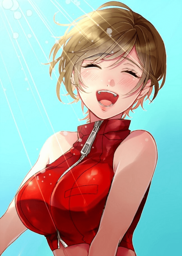 A smiling MEIKO Vocaloid