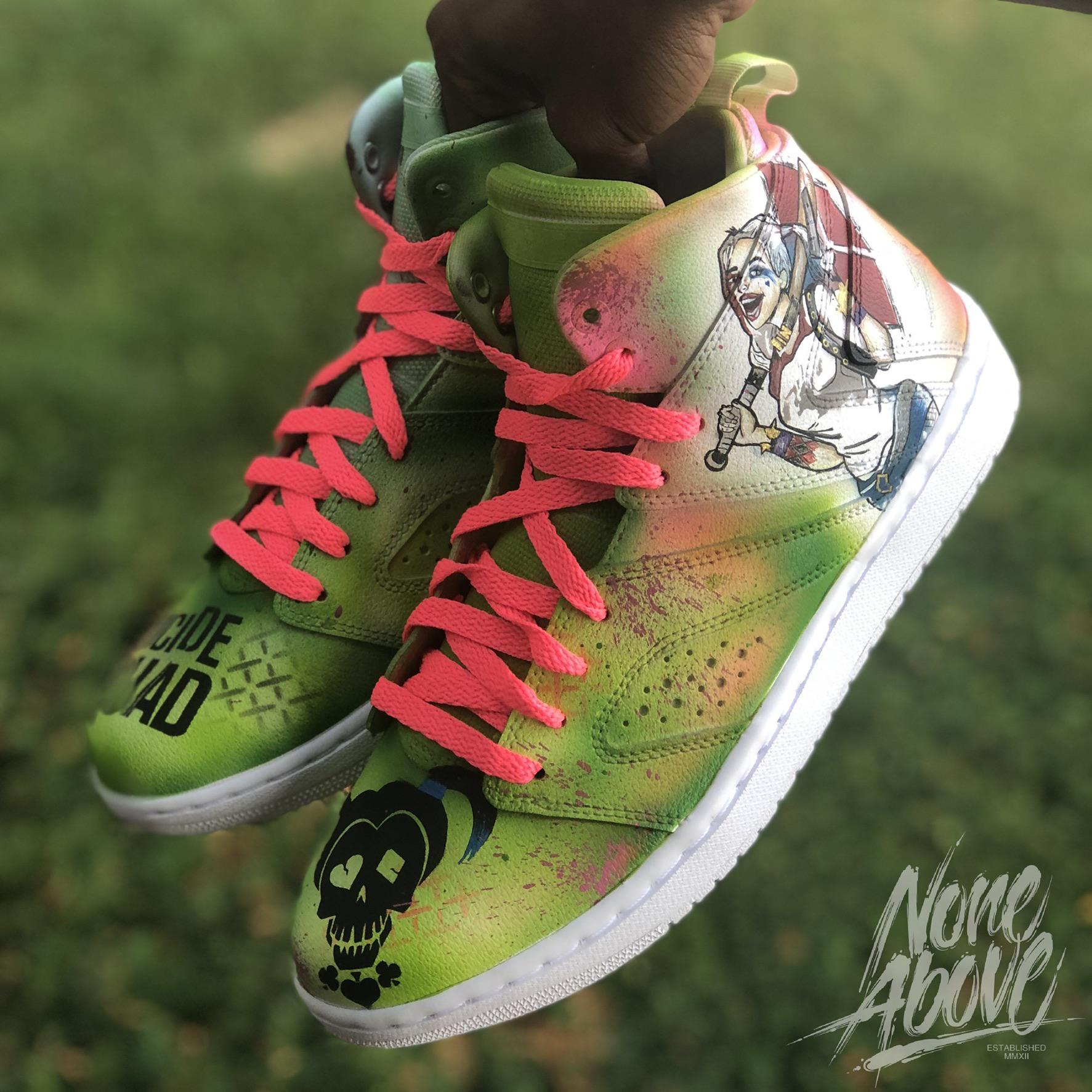 Would you wear these? A pair of Harley Quinn shoes I painted for a