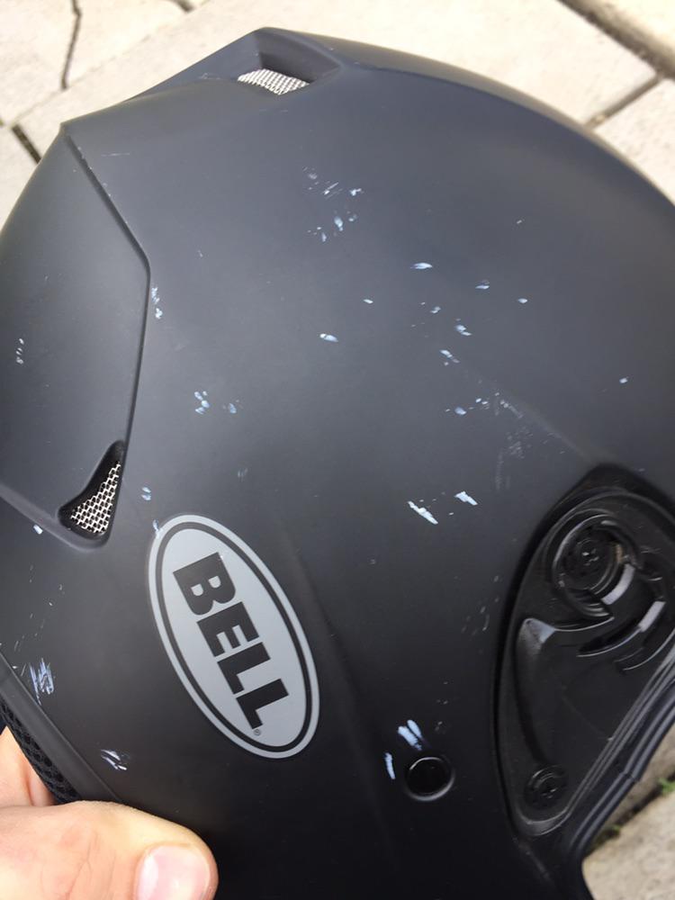 Suggestions for safely removing paint scuff marks on a helmet? They rub