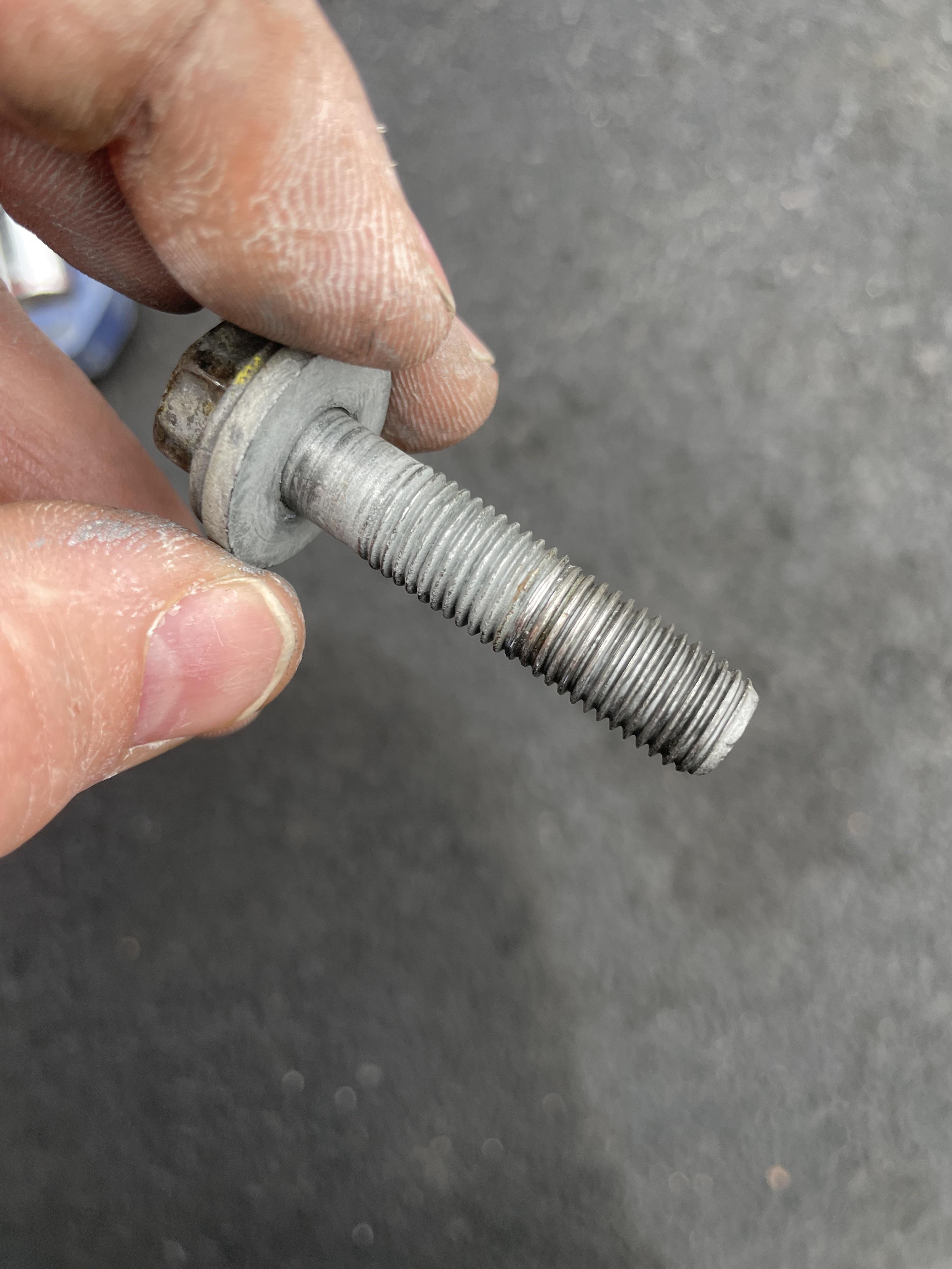 Cleaned up 3 of 4 skid plate bolts r/4Runner