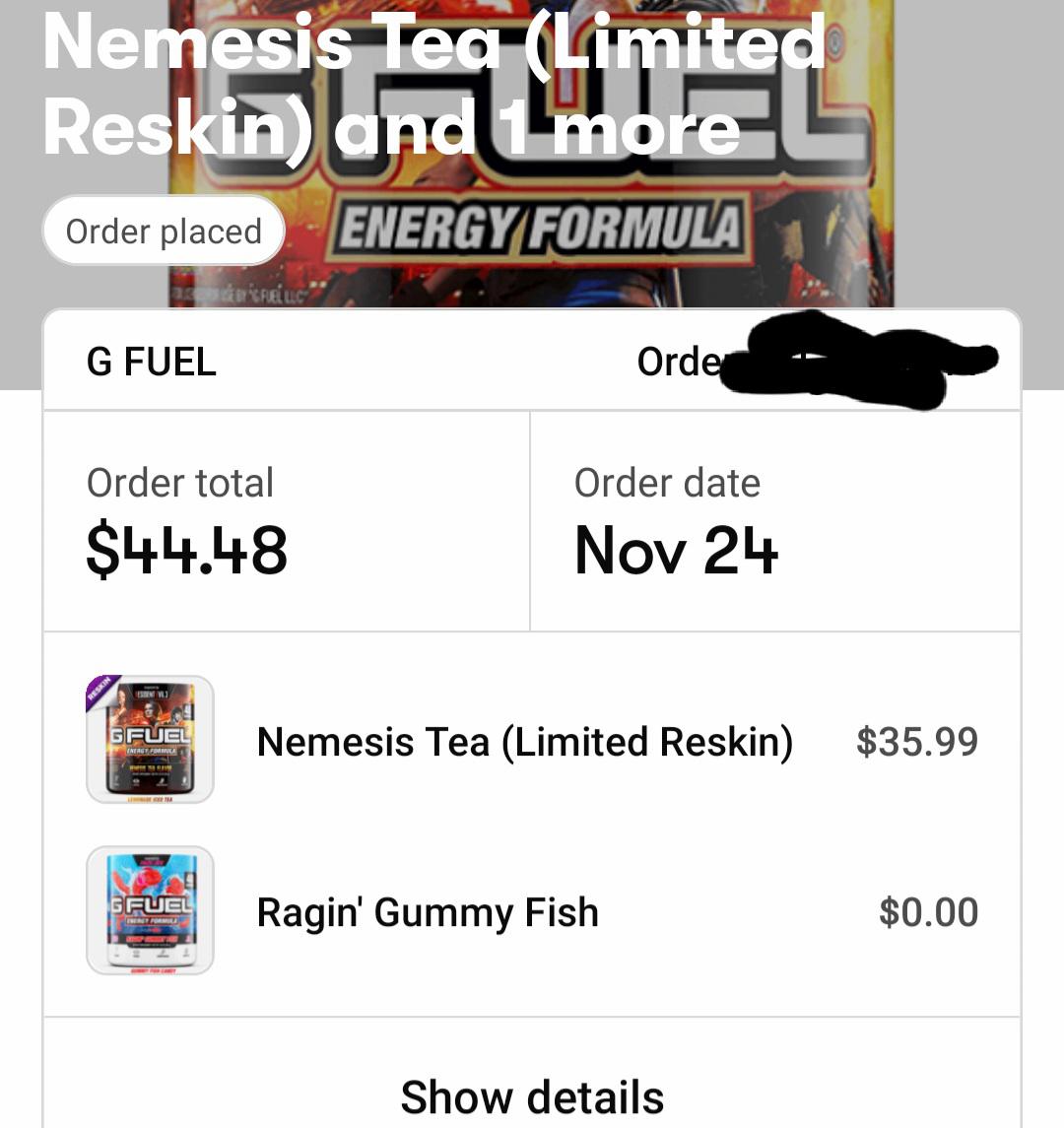 Does gfuel take this long to ship? Orderd nov/24 r/GFUEL