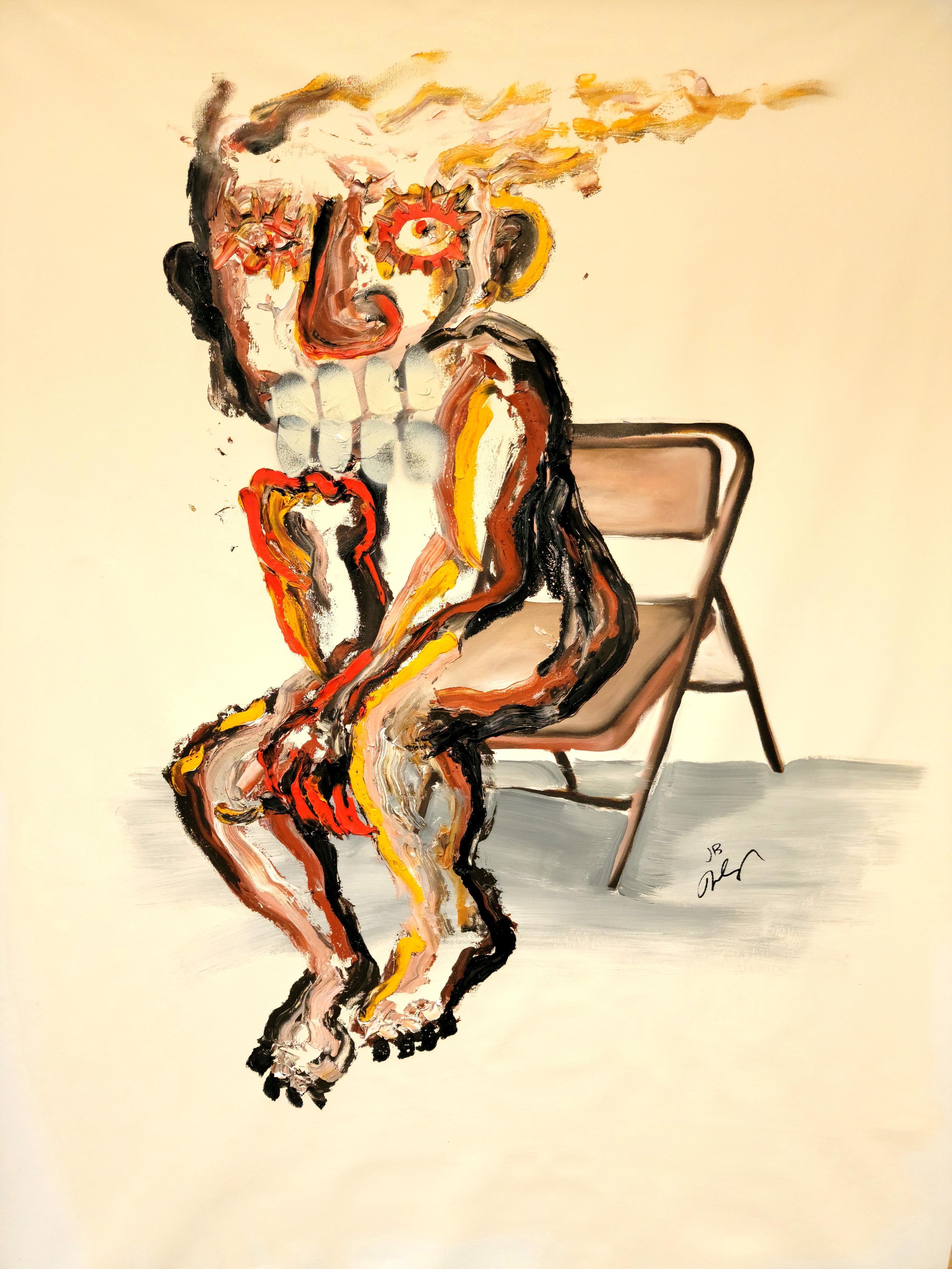 THINKING, oil and house paint on canvas r/PsychedelicArt