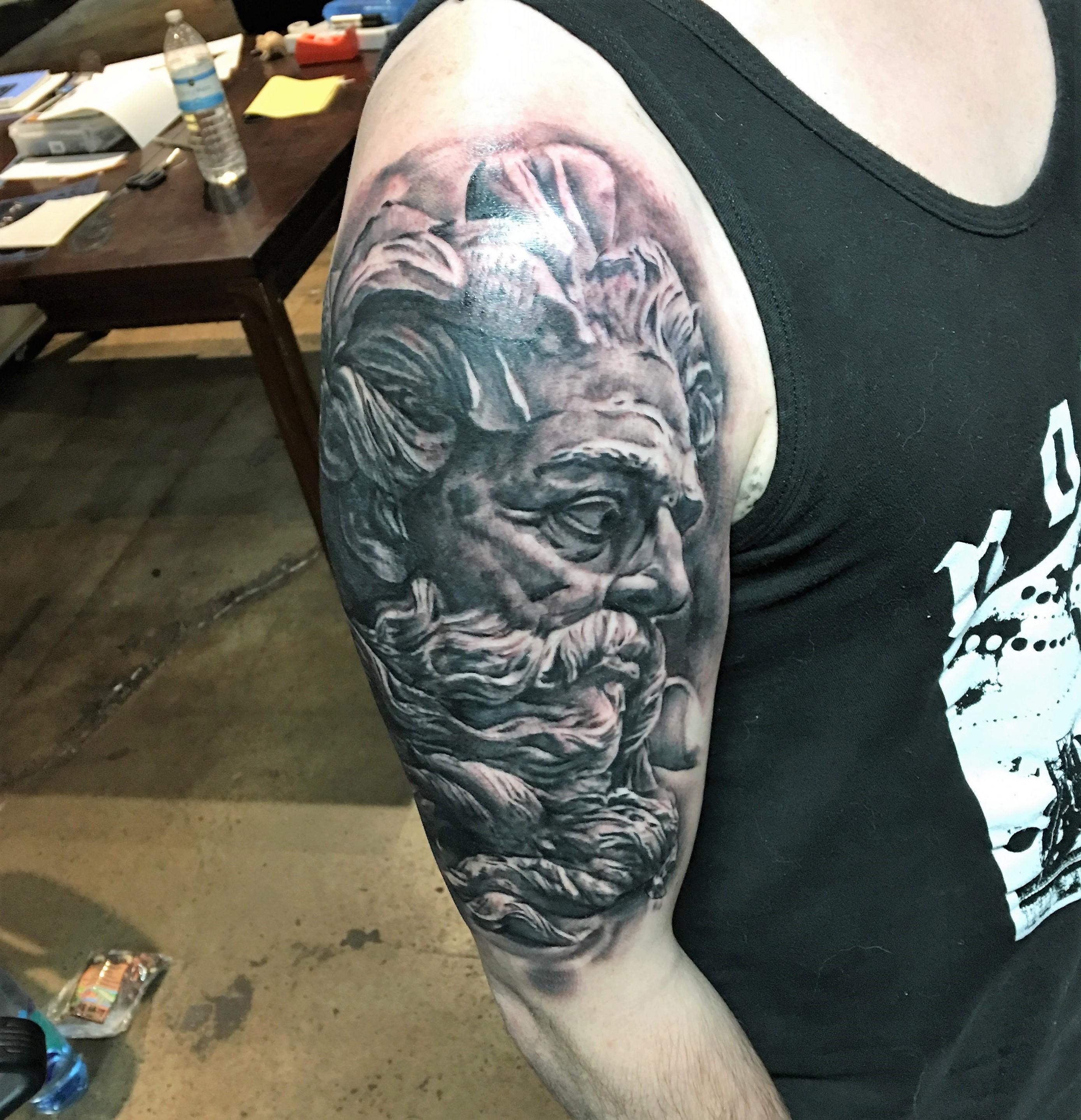 Poseidon by Brandon Evans at Revolution Ink in Birmingham, AL. r/tattoos