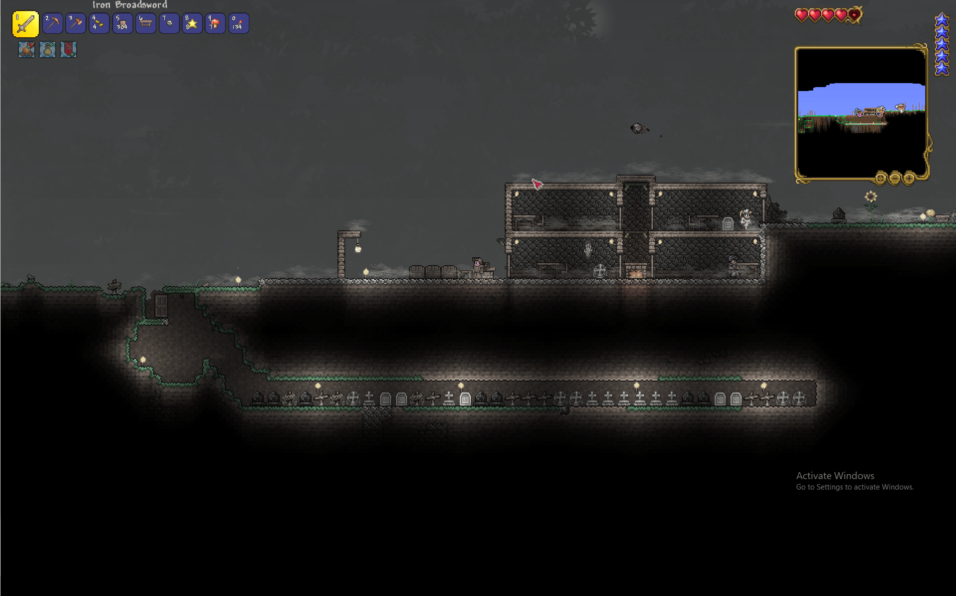 fun fact gravestones make fog and lots of death r/Terraria