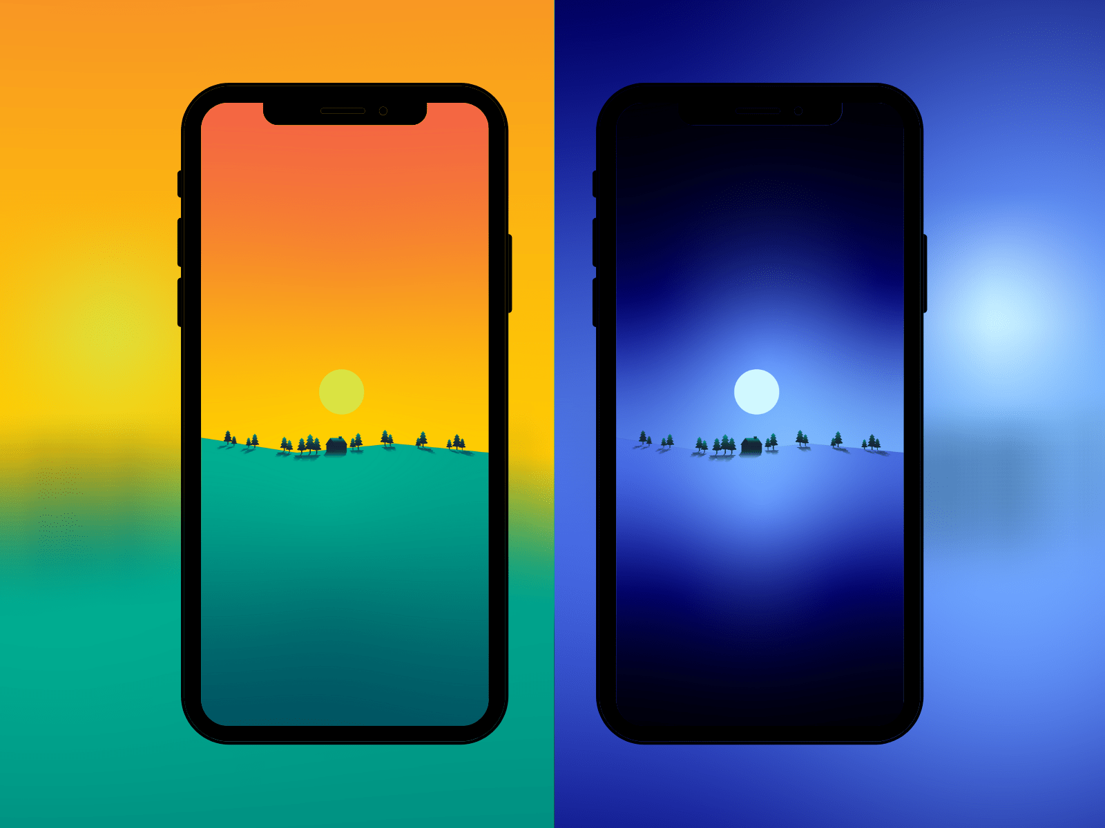 [Wallpaper] Day/night minimalist view iOSthemes