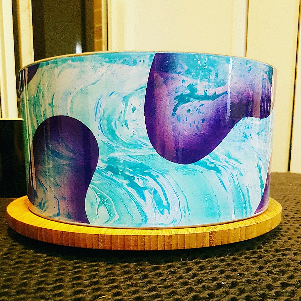 Hydro dipped acid wash with purple flake swirl panels for a customer