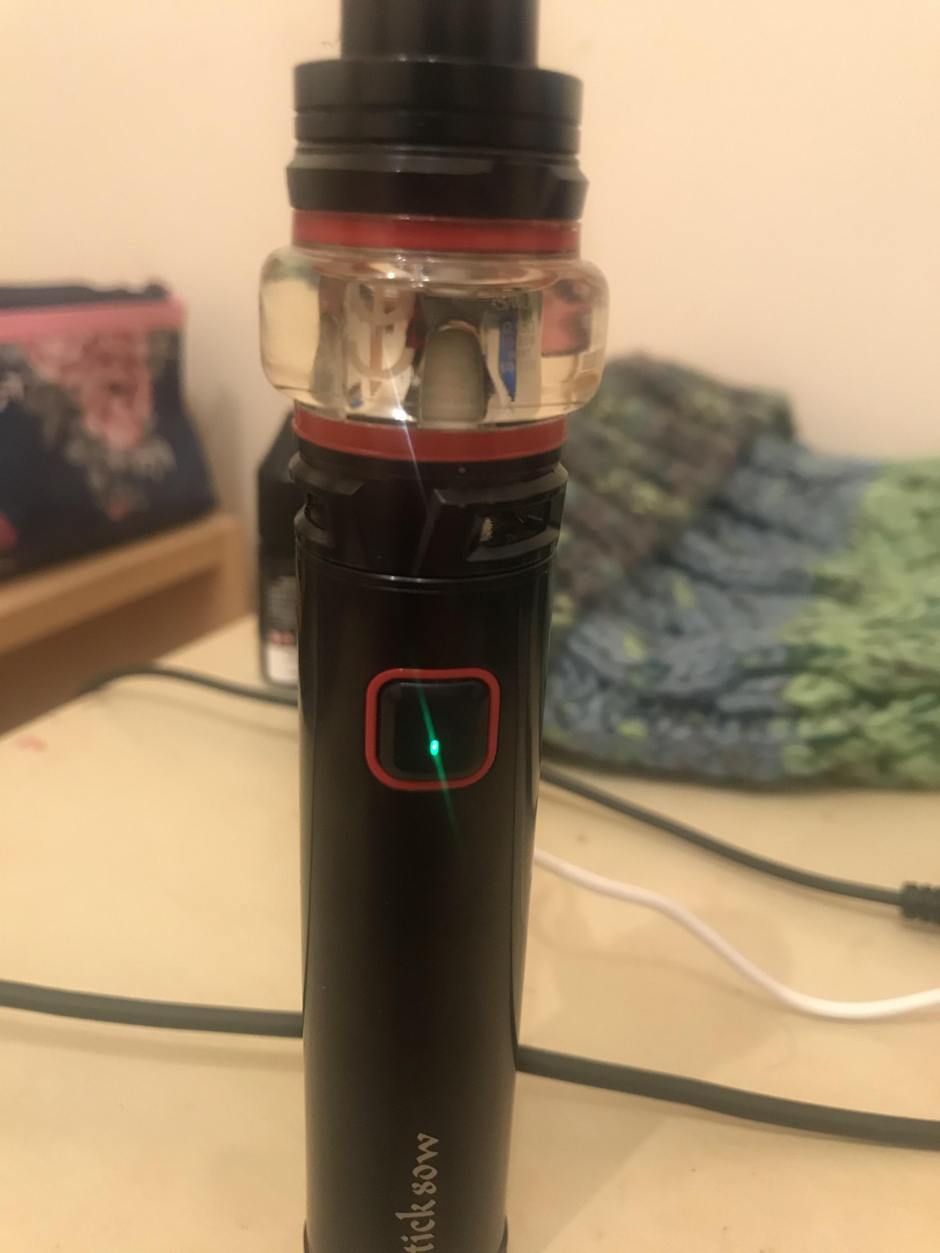 Smok stick 80w not charging, green light is on to say it is but when I