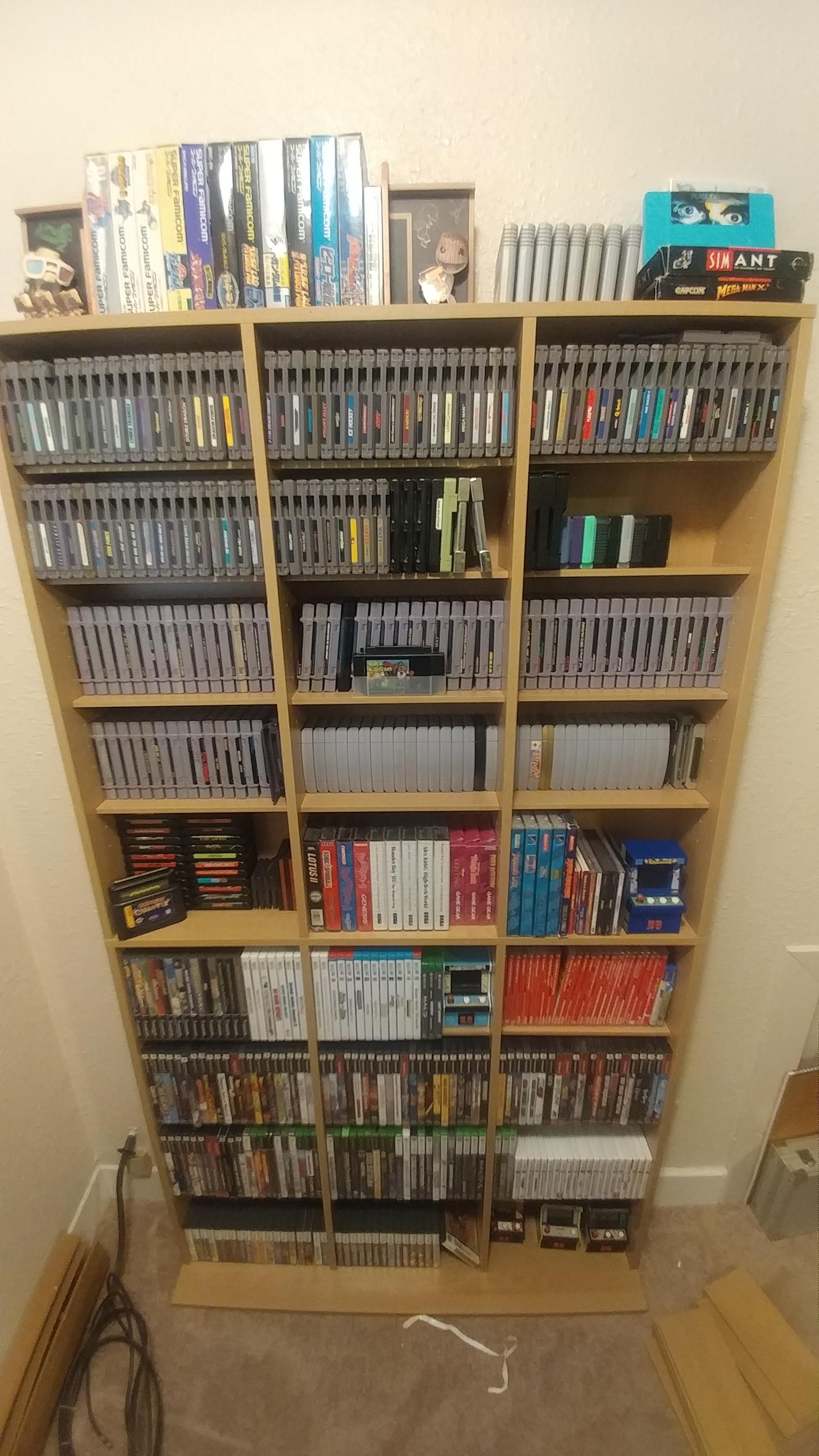 New shelf built and filled, ran out of room for my PS3 and PS4 games