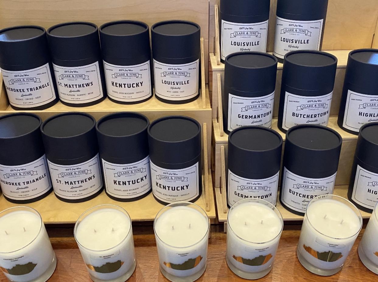 Clark & June sell a whole line of Louisville candles, with a scent for