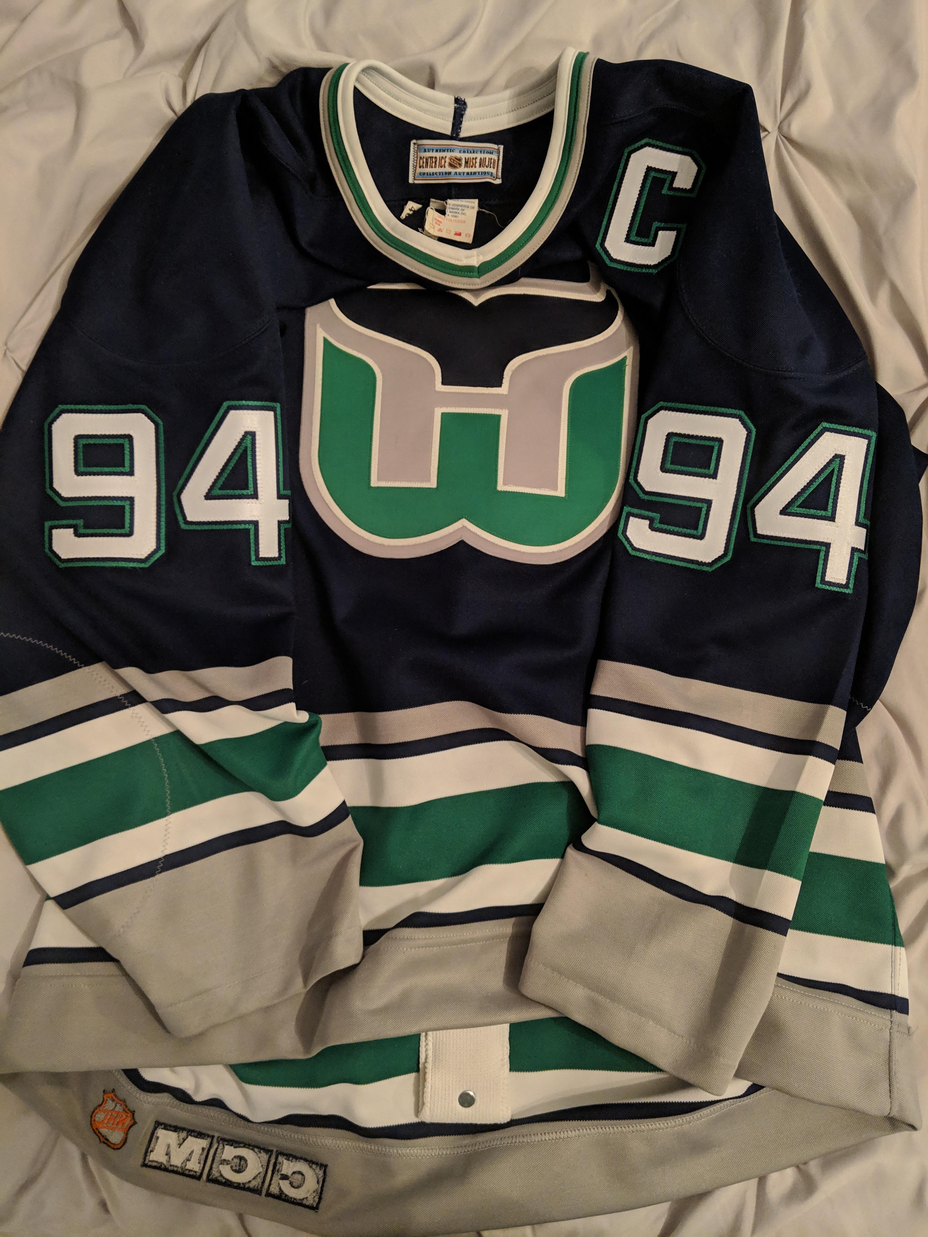 For Sale Brendan Shanahan size 48 Hartford Whalers home jersey,CCM