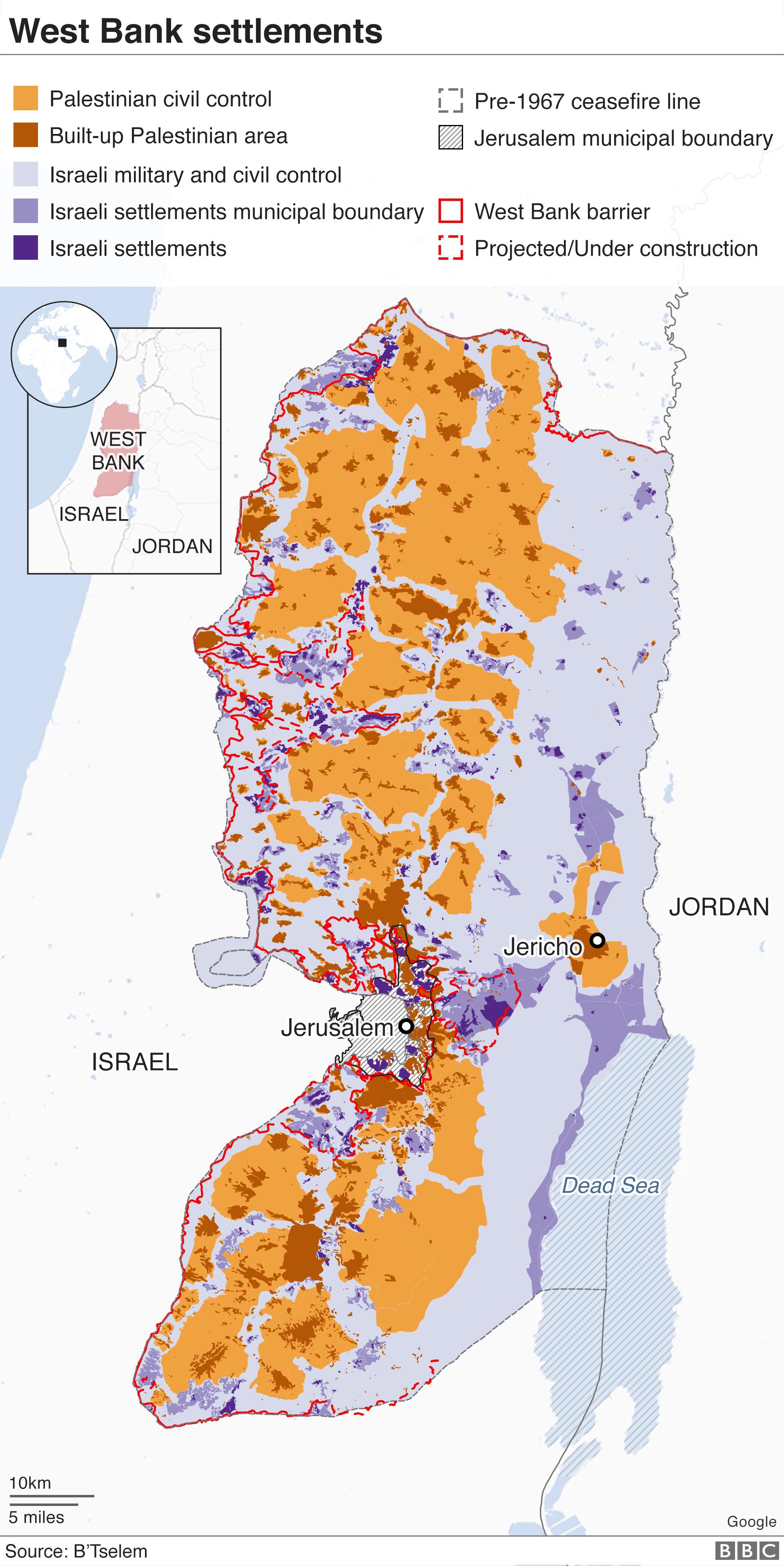 West Bank Settlements r/MapPorn