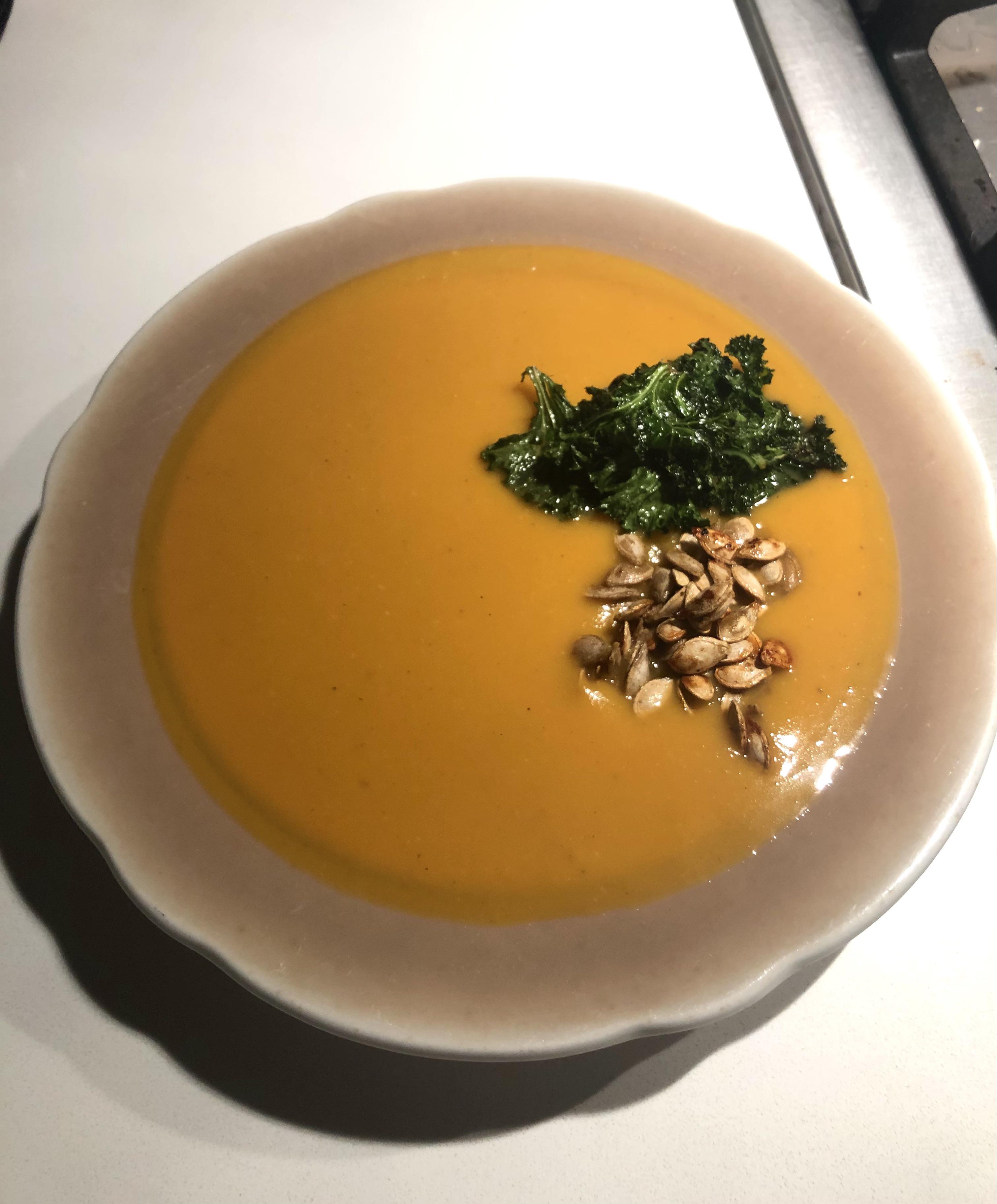 Butternut squash soup with coconut milk and ginger veganrecipes