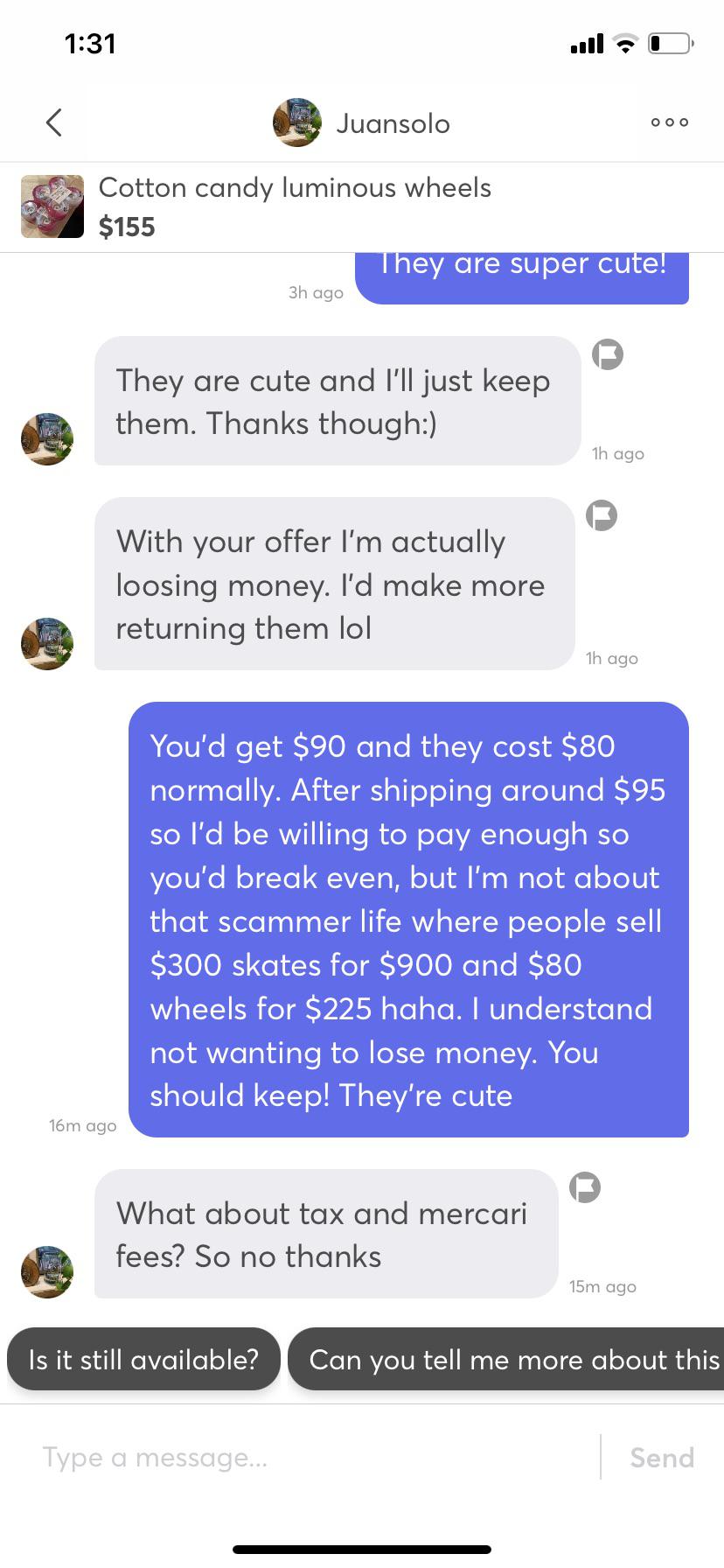 Then she blocked me for literally no reason at all.. hahahaha