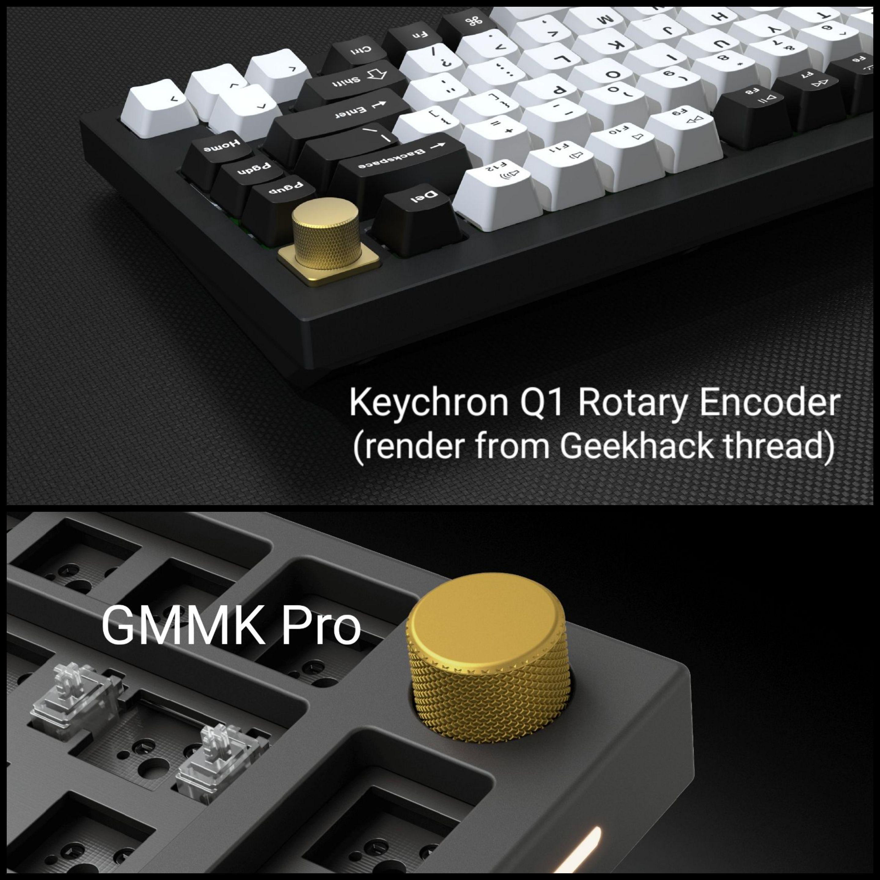Keychron Q1 Rotary Encoder vs GMMK Pro design comparison r