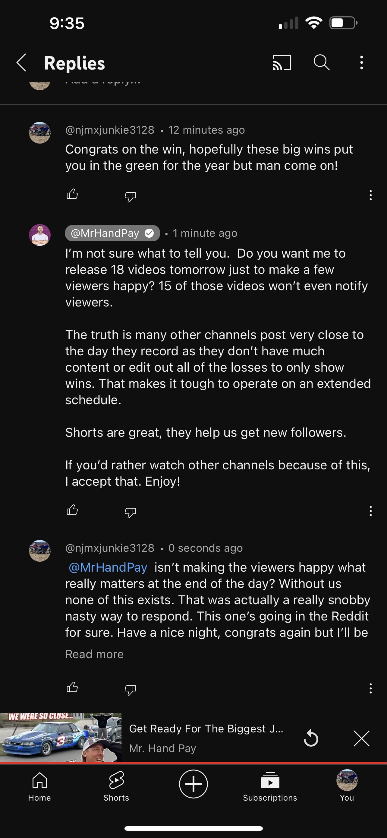 Mr hand pay says he doesn’t care about making his viewers happy. What
