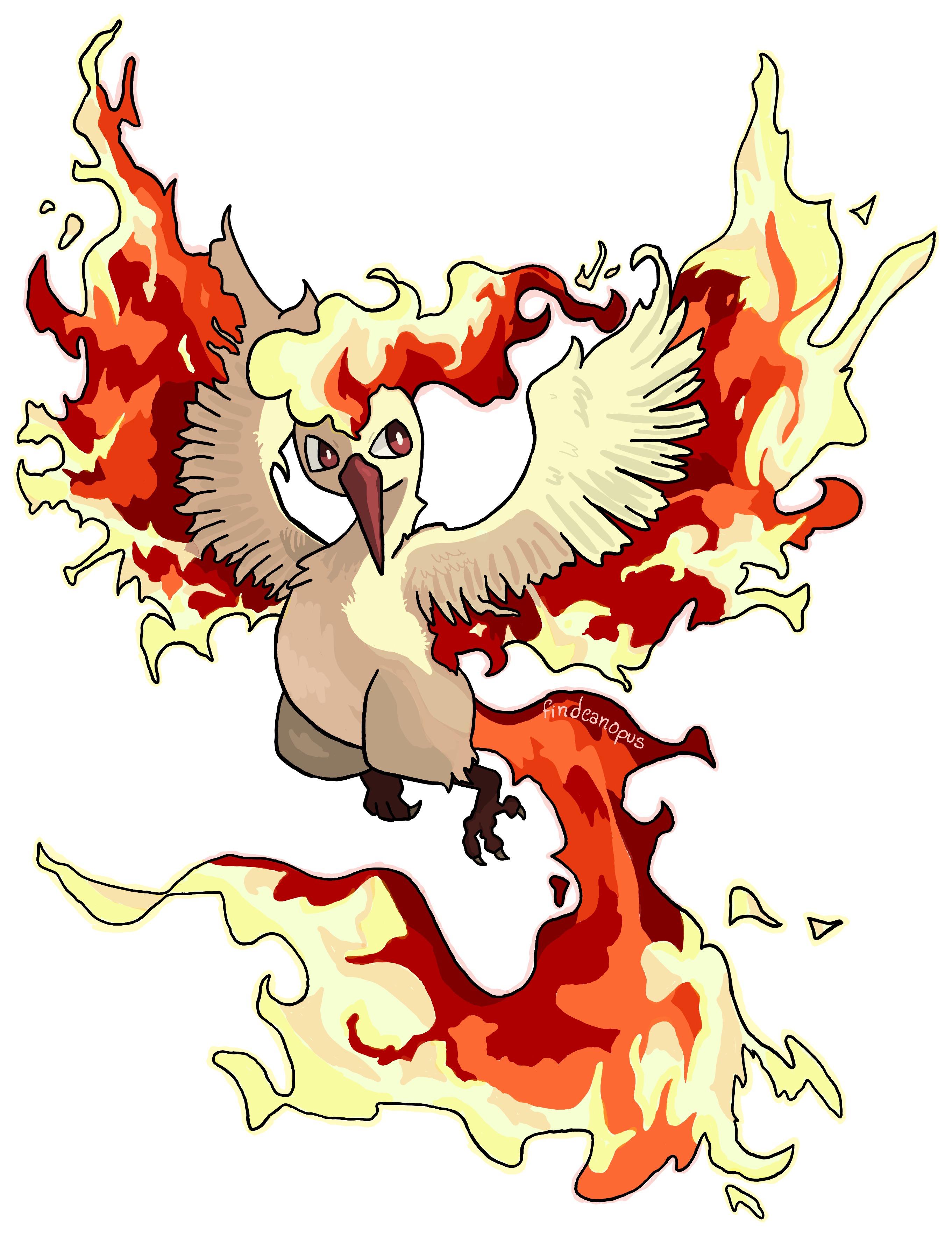 [OC] Moltres drawing for y’all pokemon