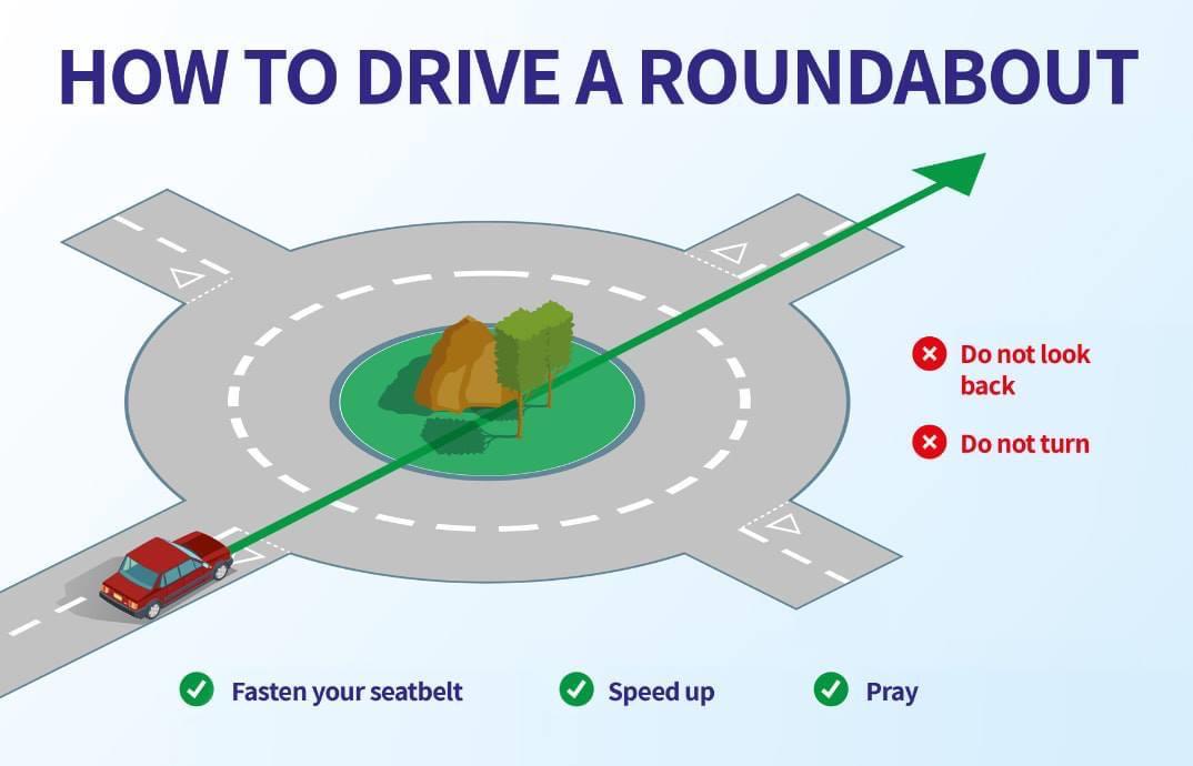 Proper way to utilize a roundabout r/memes