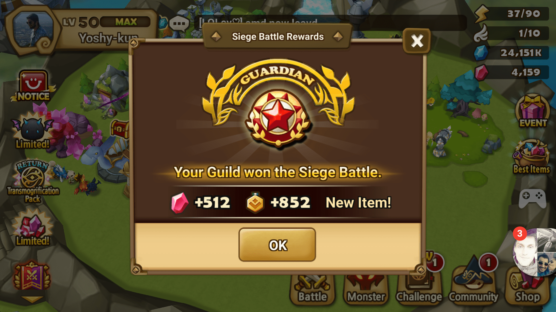 Siege war reward Rank 1 contributions r/summonerswar