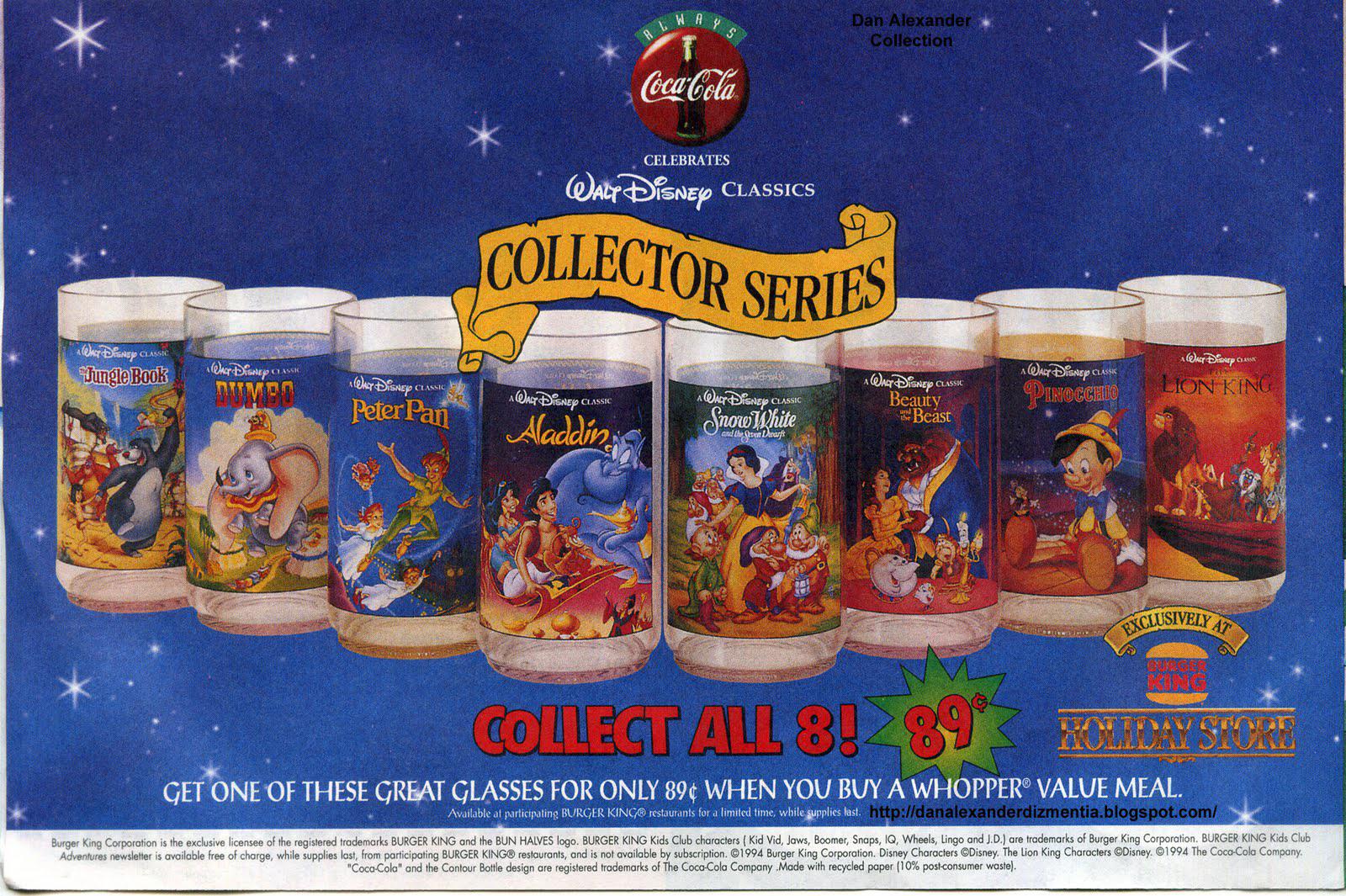 Collectible Disney cups from Burger King r/nostalgia