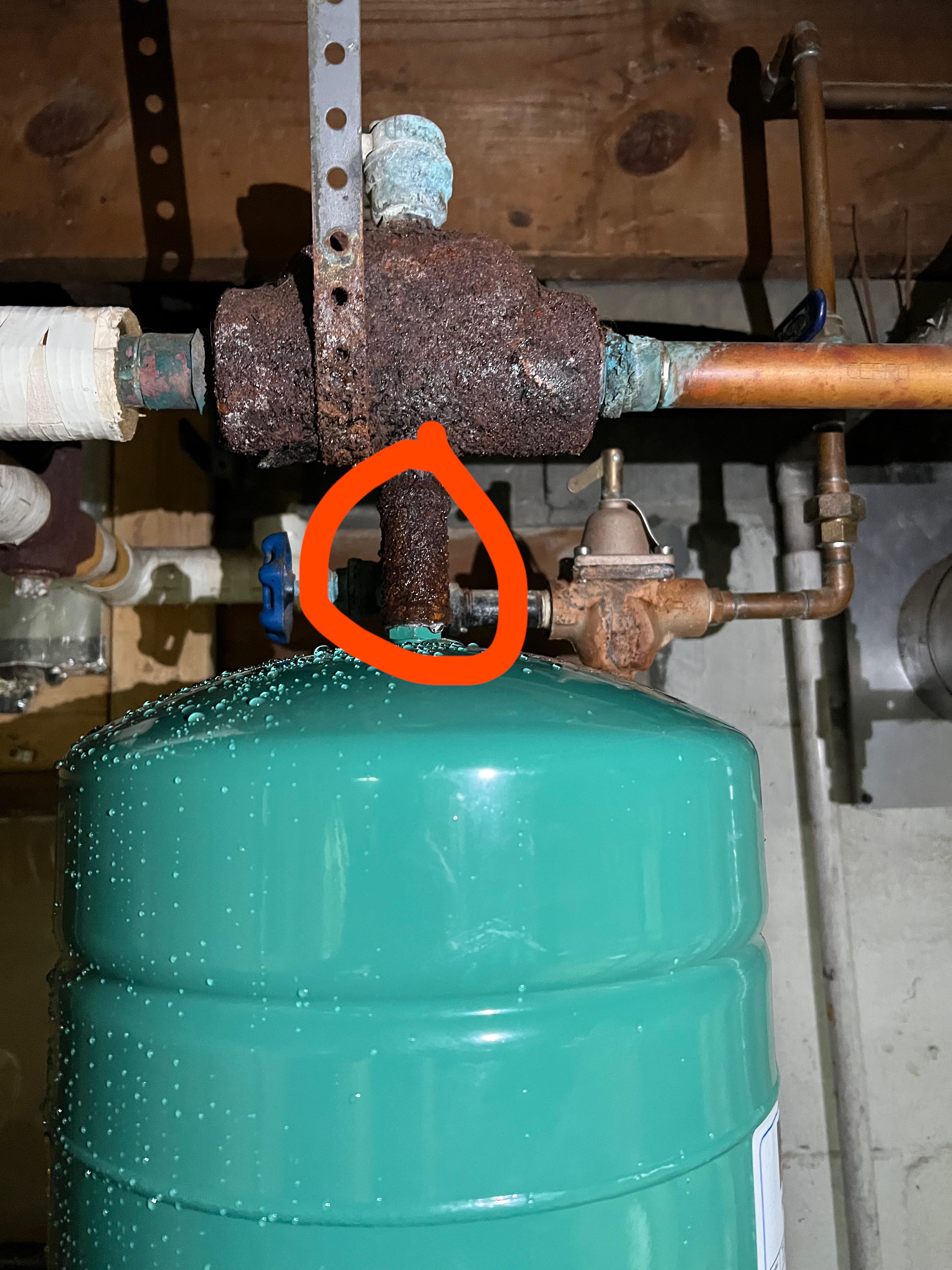 Water started shoot out of circled part, what is the name of the unit
