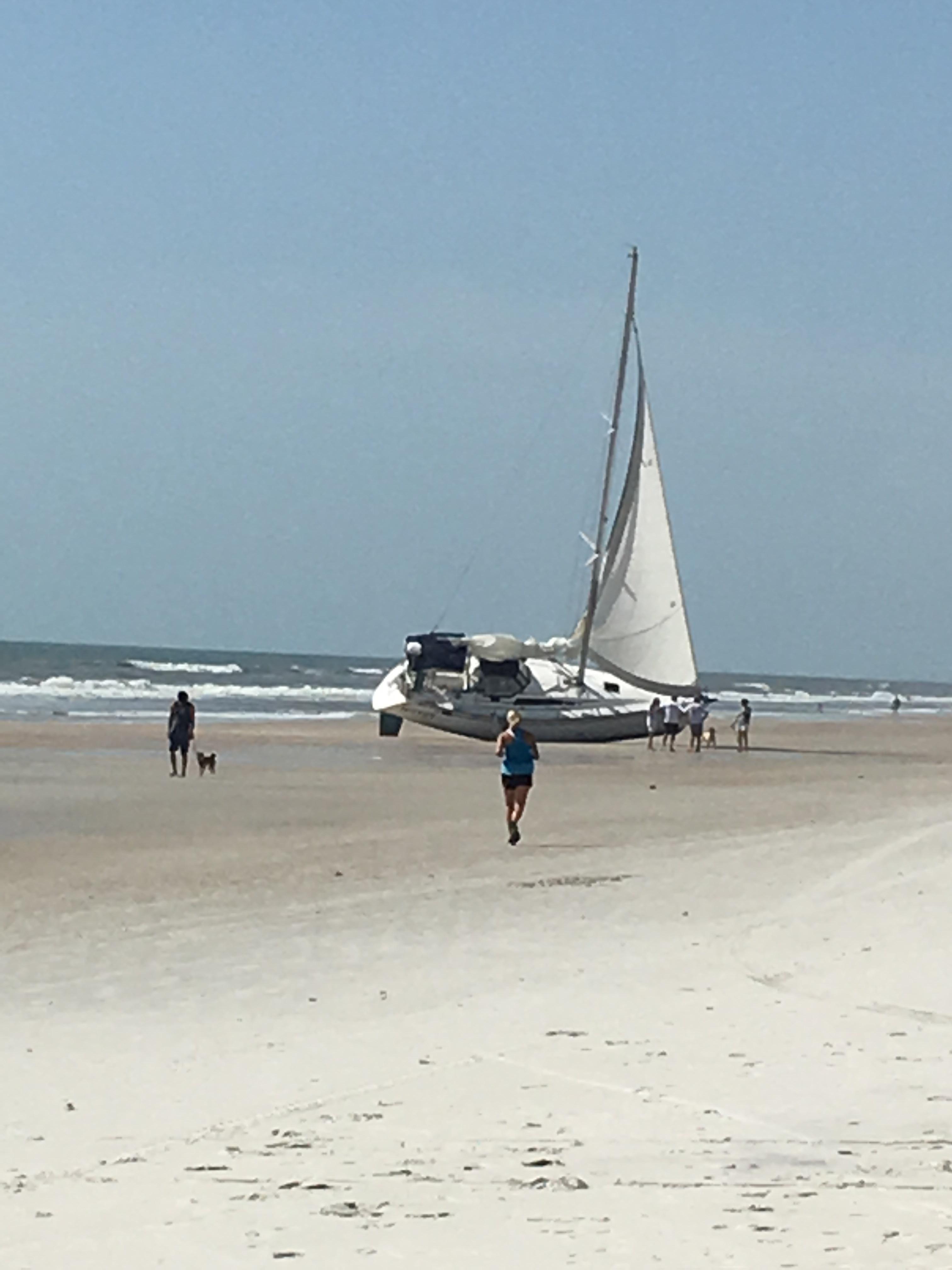 Beached boat in Atlantic beach r/jacksonville