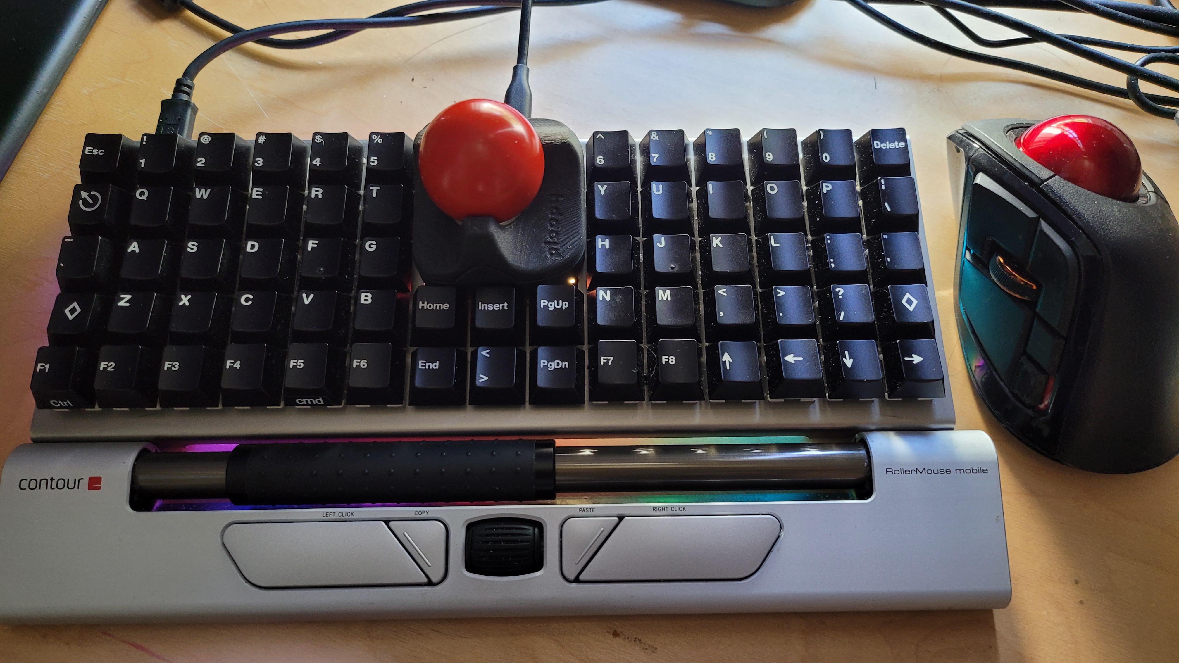 Too noob to make a true /r/ergomech trackball keyboard, so here's a