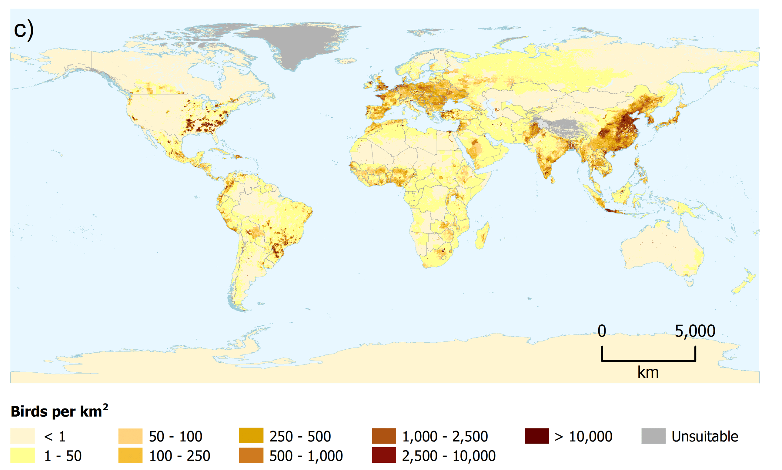Population density of chicken[2580 × 1550] r/MapPorn