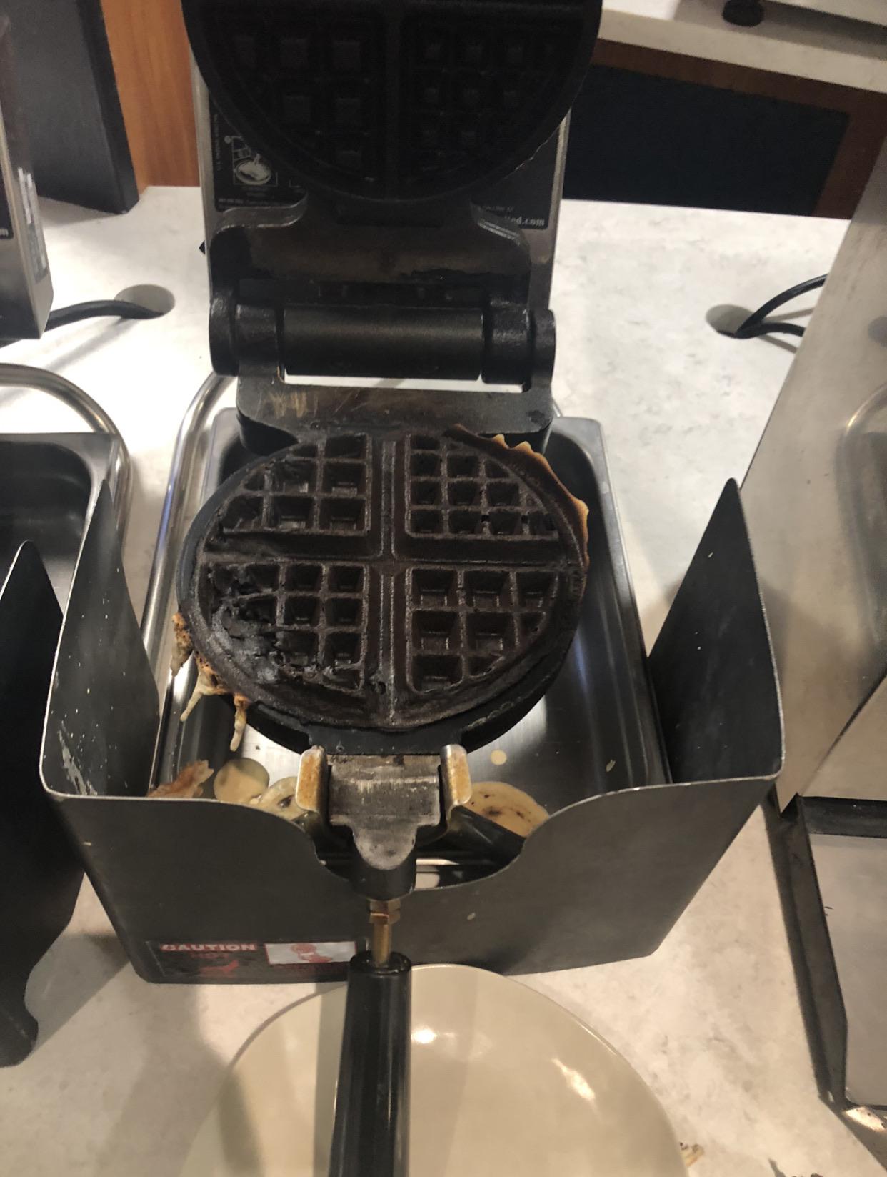 Someone left their waffle in the waffle iron for WAY too long r/facepalm