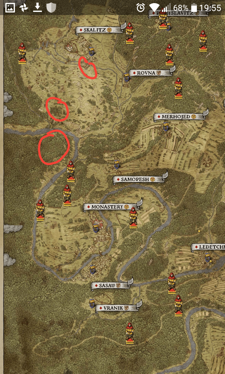Can someone update this map by adding two markers around where circled