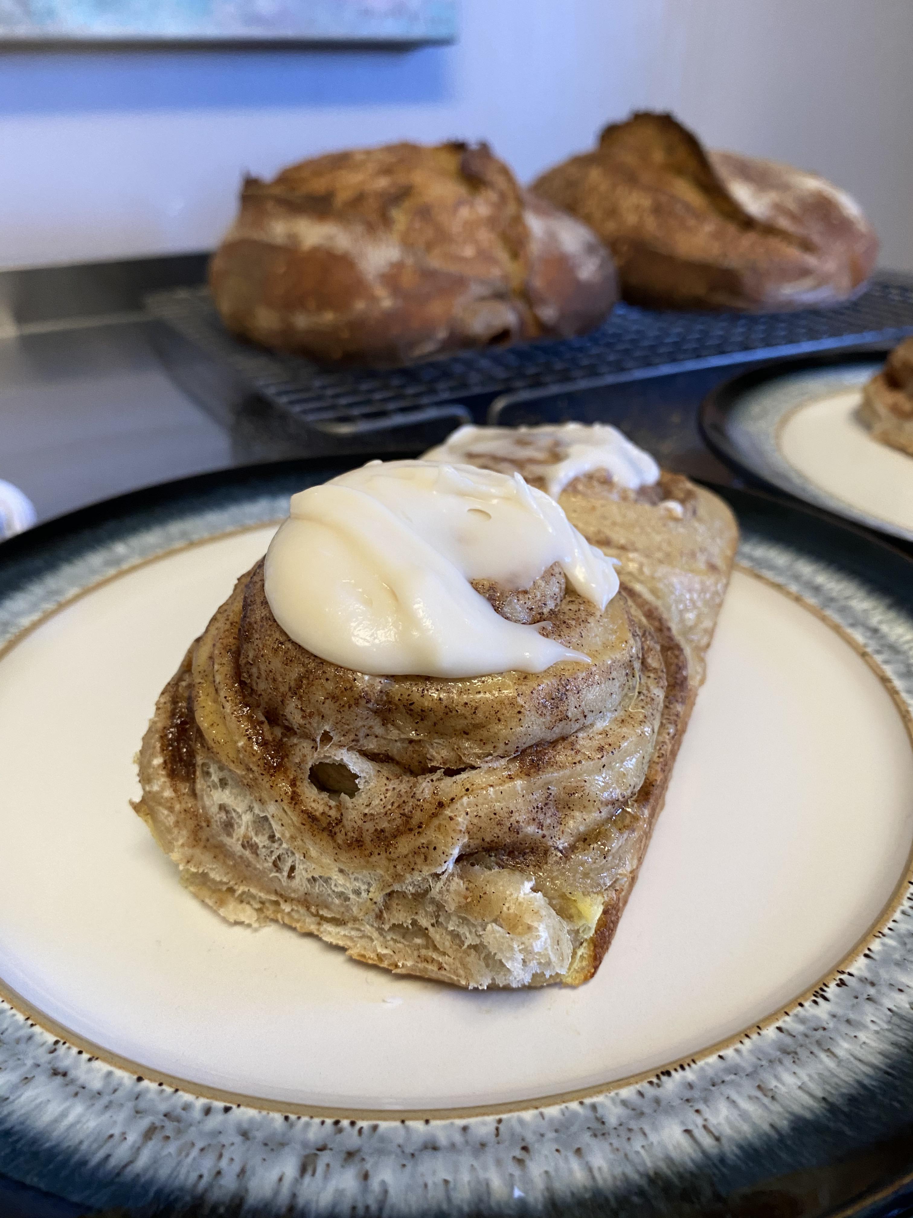 KAF sourdough cinnamon bun recipe. Retarded in the fridge overnight r