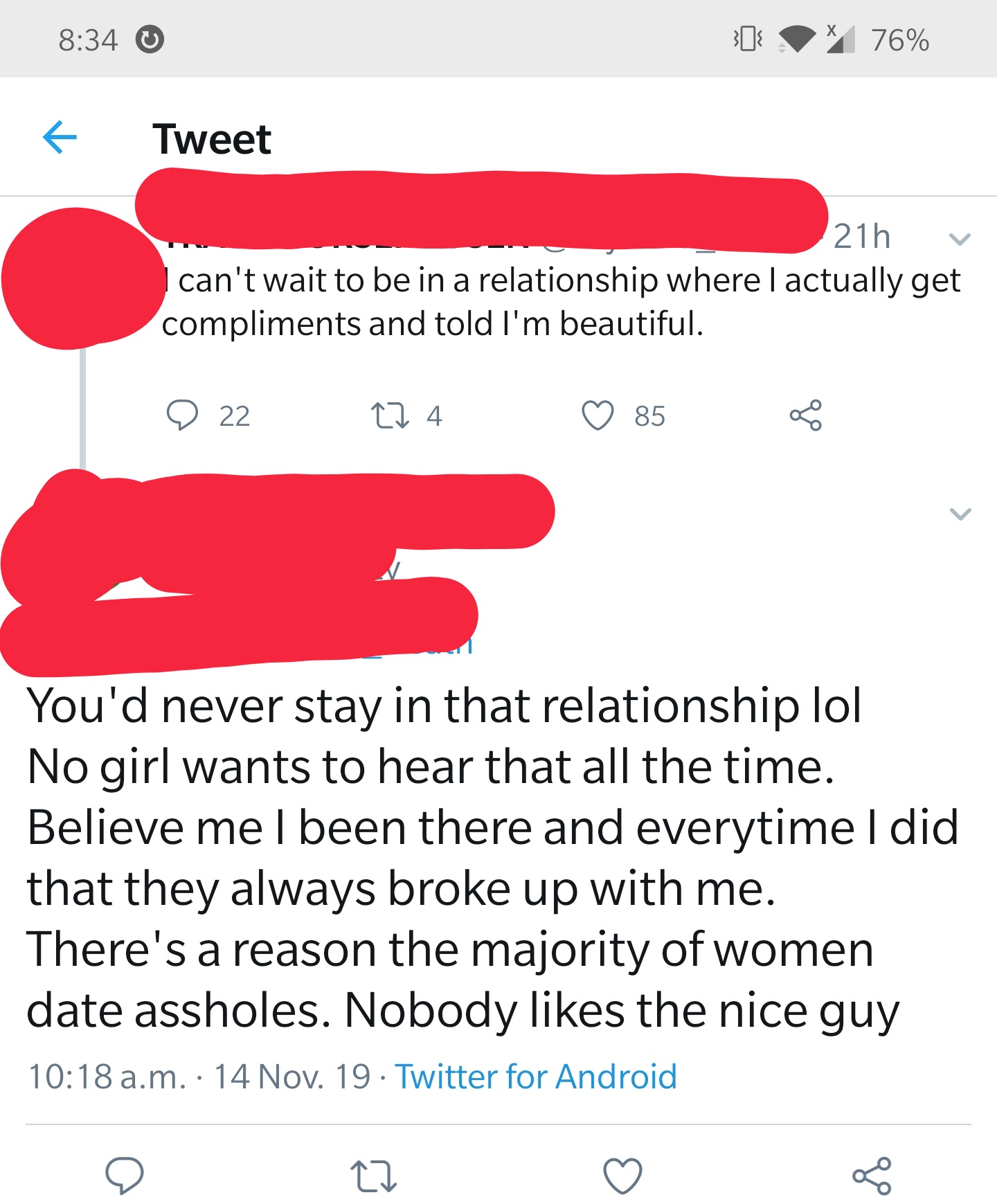 Girls 101 They don't like being complimented. Source Nice Guy niceguys