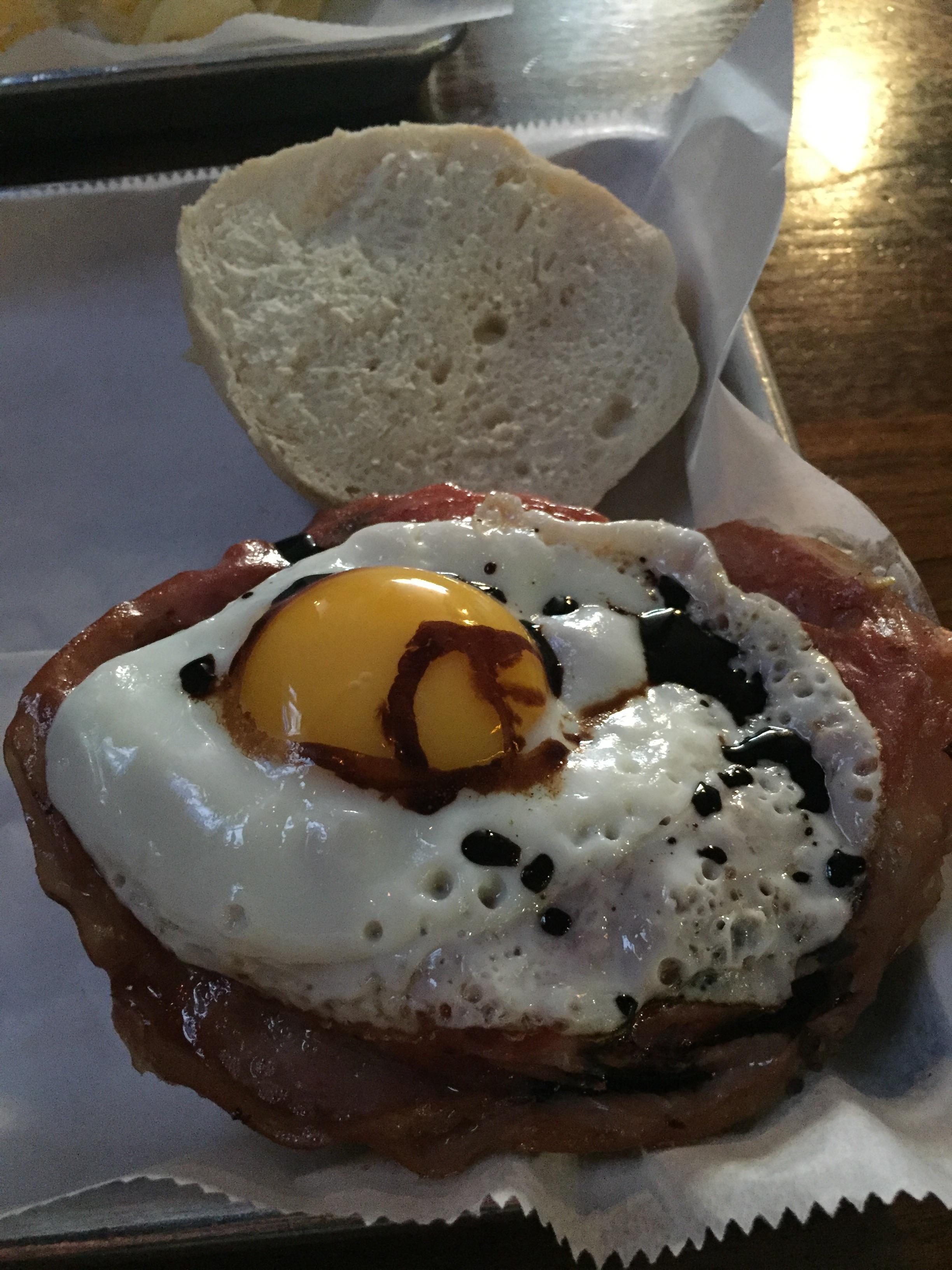 The "Bambino" Fried Egg, Mortadella and balsamic drizzle The Foodery Philadelphia PA