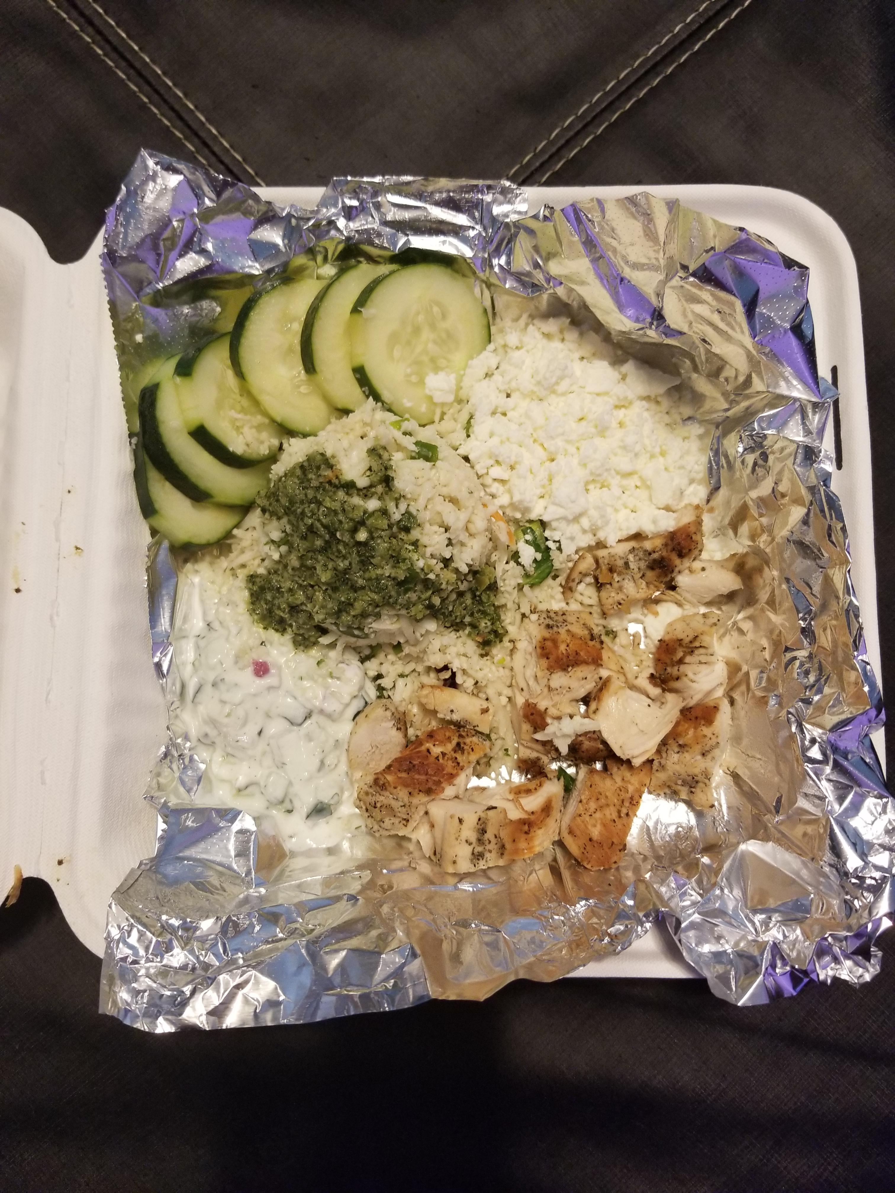 Tried the Cauliflower Rice Bowl Today! Zoës Kitchen 490 Calories