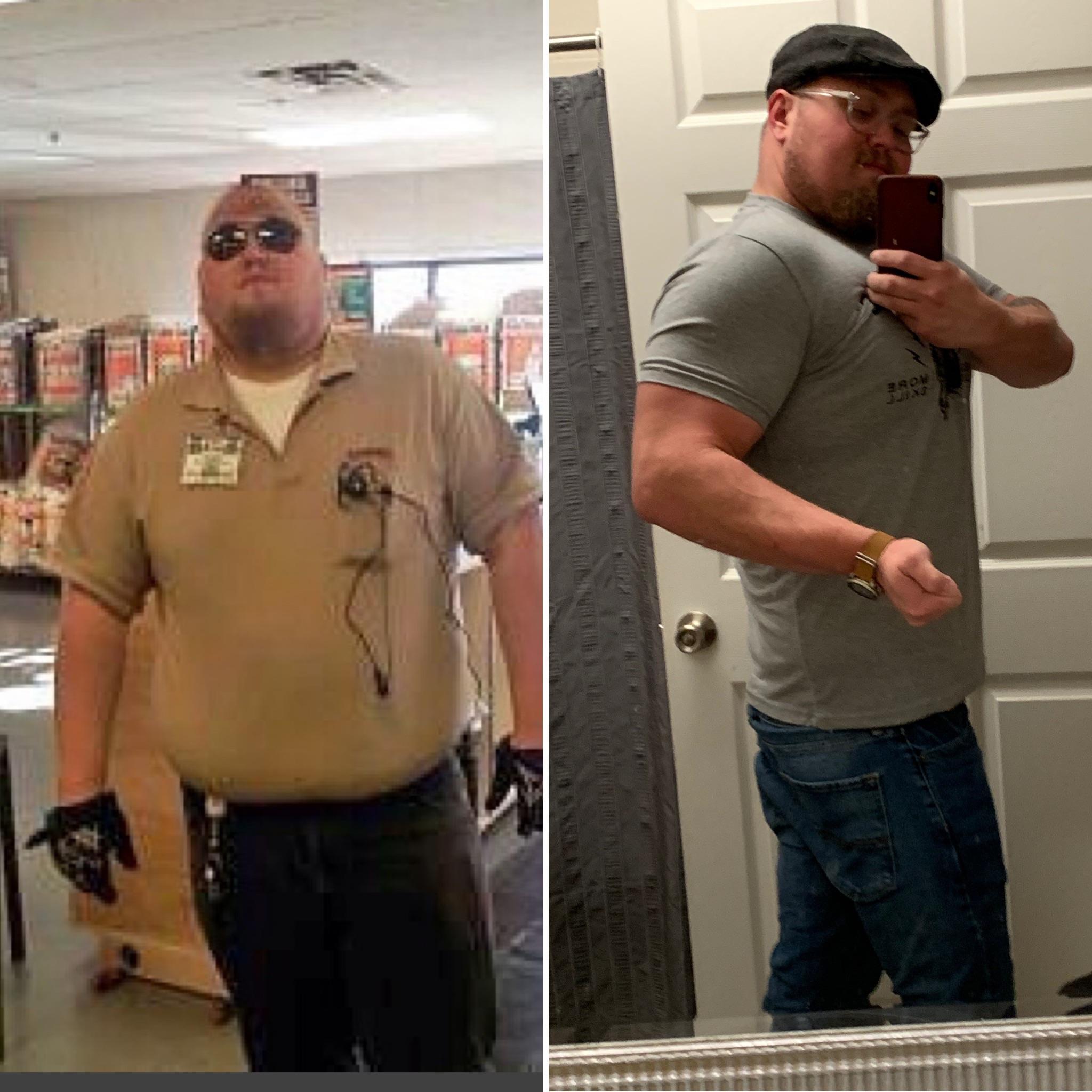 M/35/6’2 [370lbs > 240lbs =130lbs] IF, Mealprep, powerlifting , hard