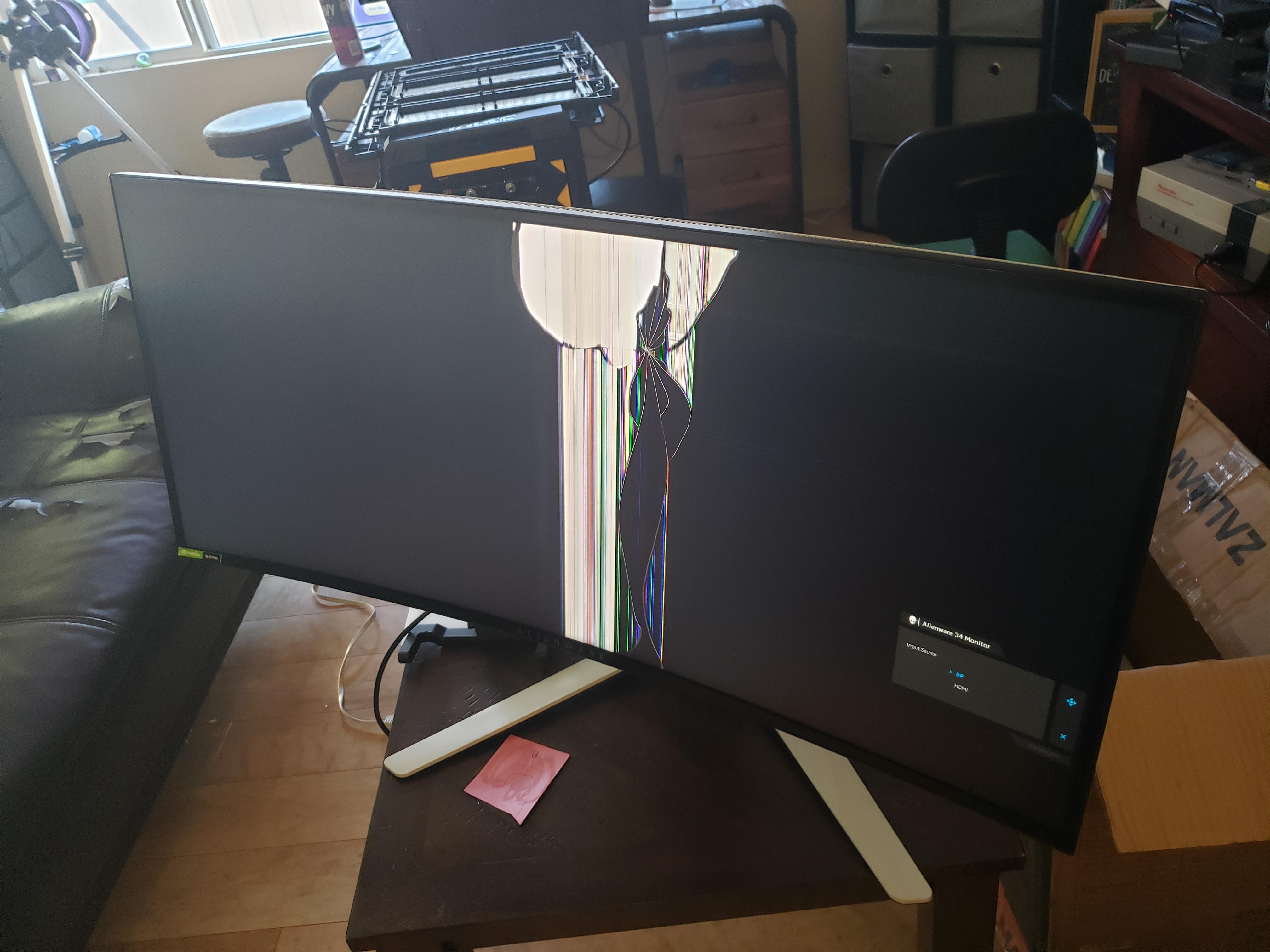 Picked up an Alienware AW3421DW for 20 at a garage sale. Screen broken