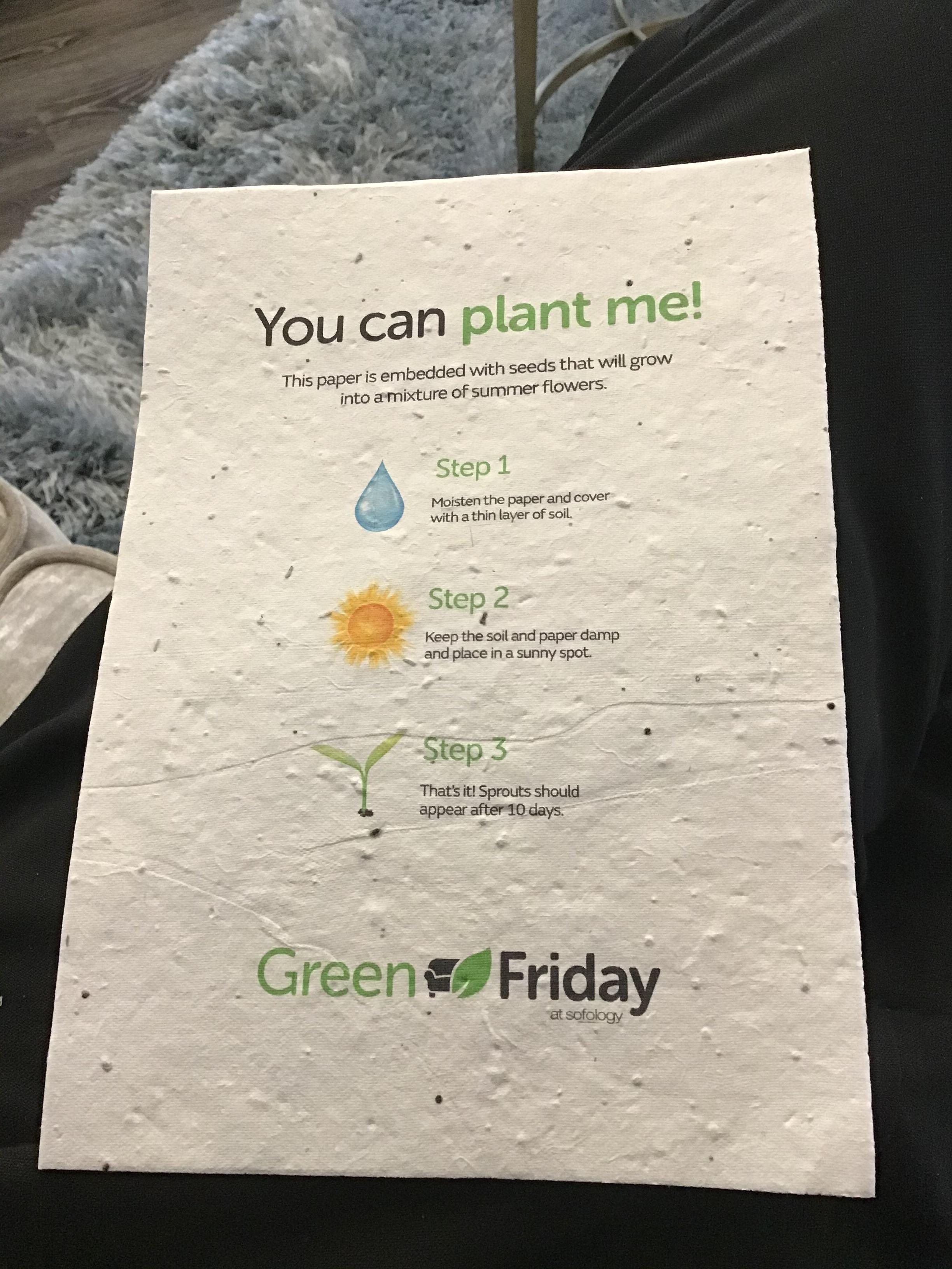 Was handed this at a furniture store, can plant the paper embedded with