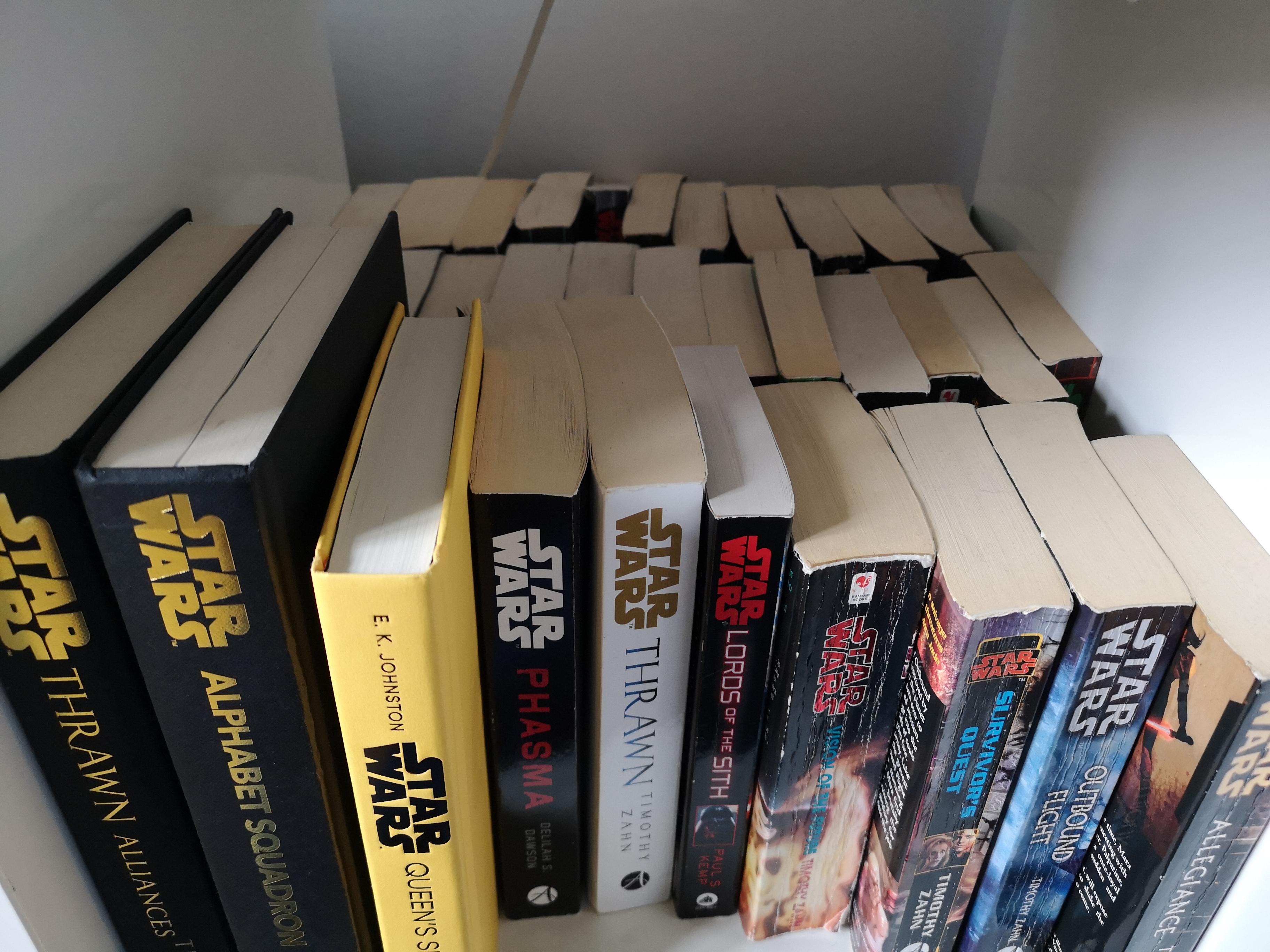 My (relatively) small Star Wars book collection. r/StarWars