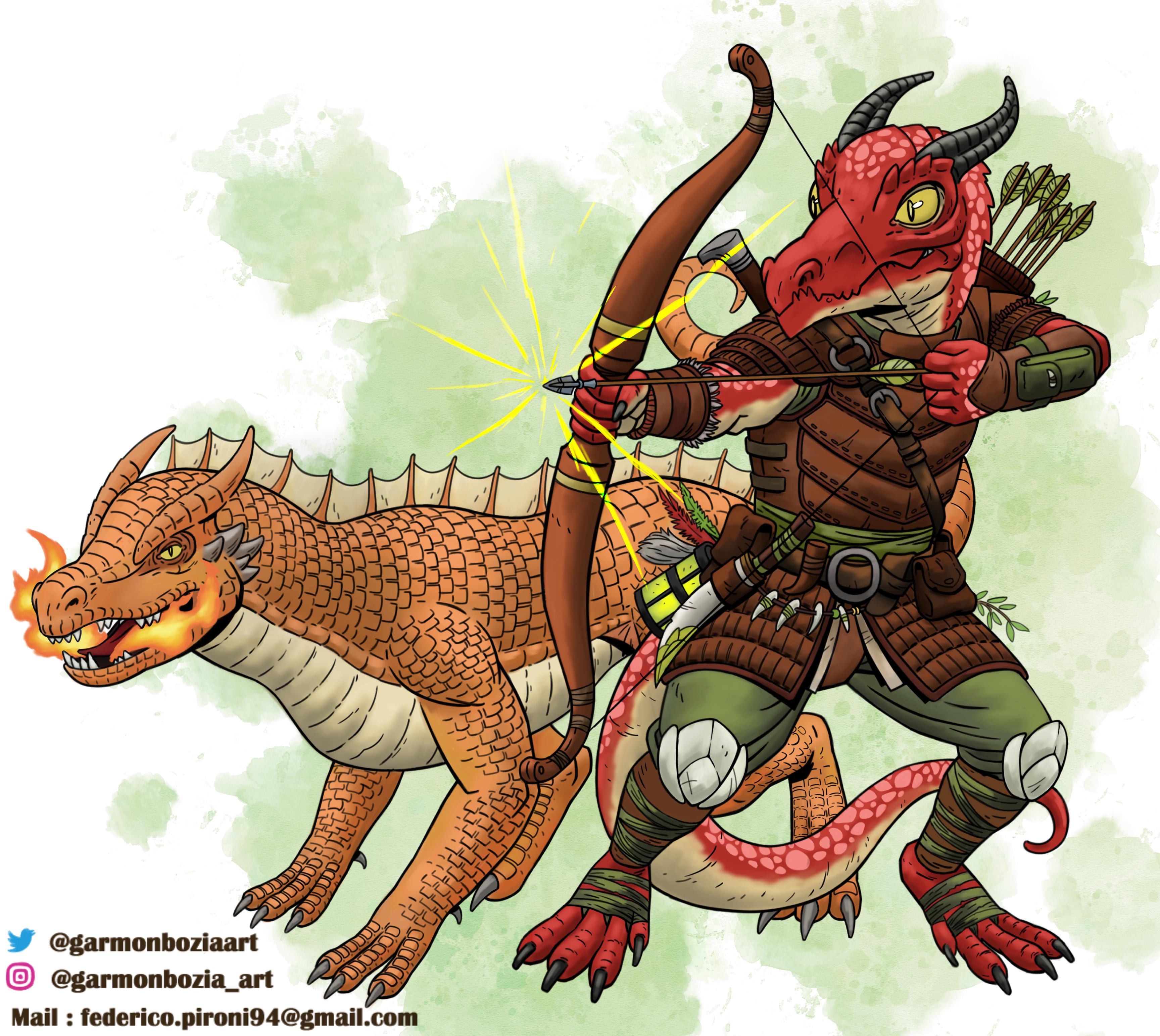 [Art] Greyll a drakewarden ranger kobold and his companion r/DnD